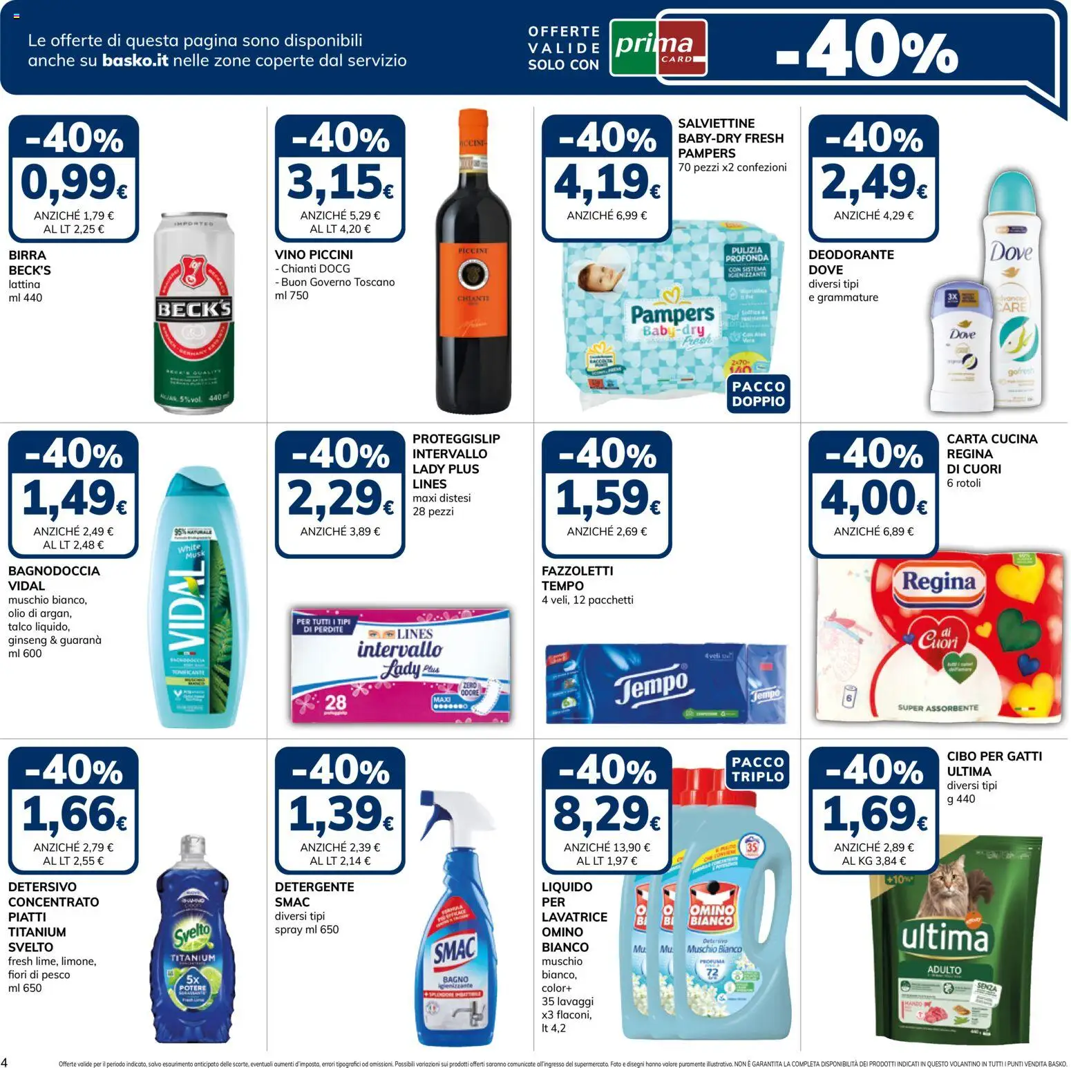 Volantino Basko del 21/08/2026 | Pagina: 4 | Prodotti: Birra, Olio, Vino, Fiori