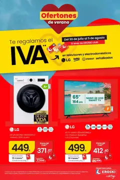 Vista previa Eroski Te regalamos el Iva en televisores y electrodomésticos válido desde el 30/07/2026