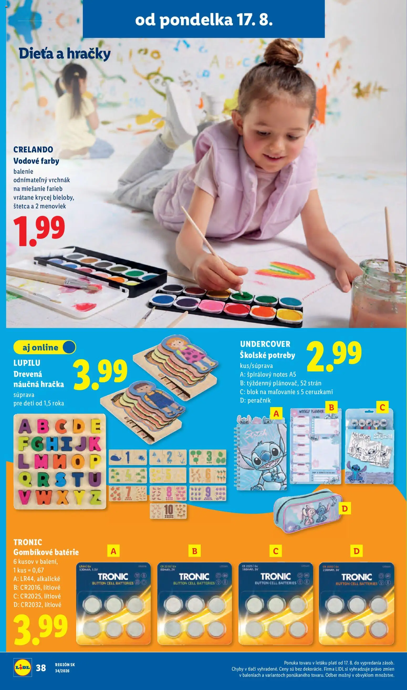 Nové Lidl akcie – leták je platný od 17.08.2026 | Strana: 54 | Produkty: Batérie, Peračník, Hračky