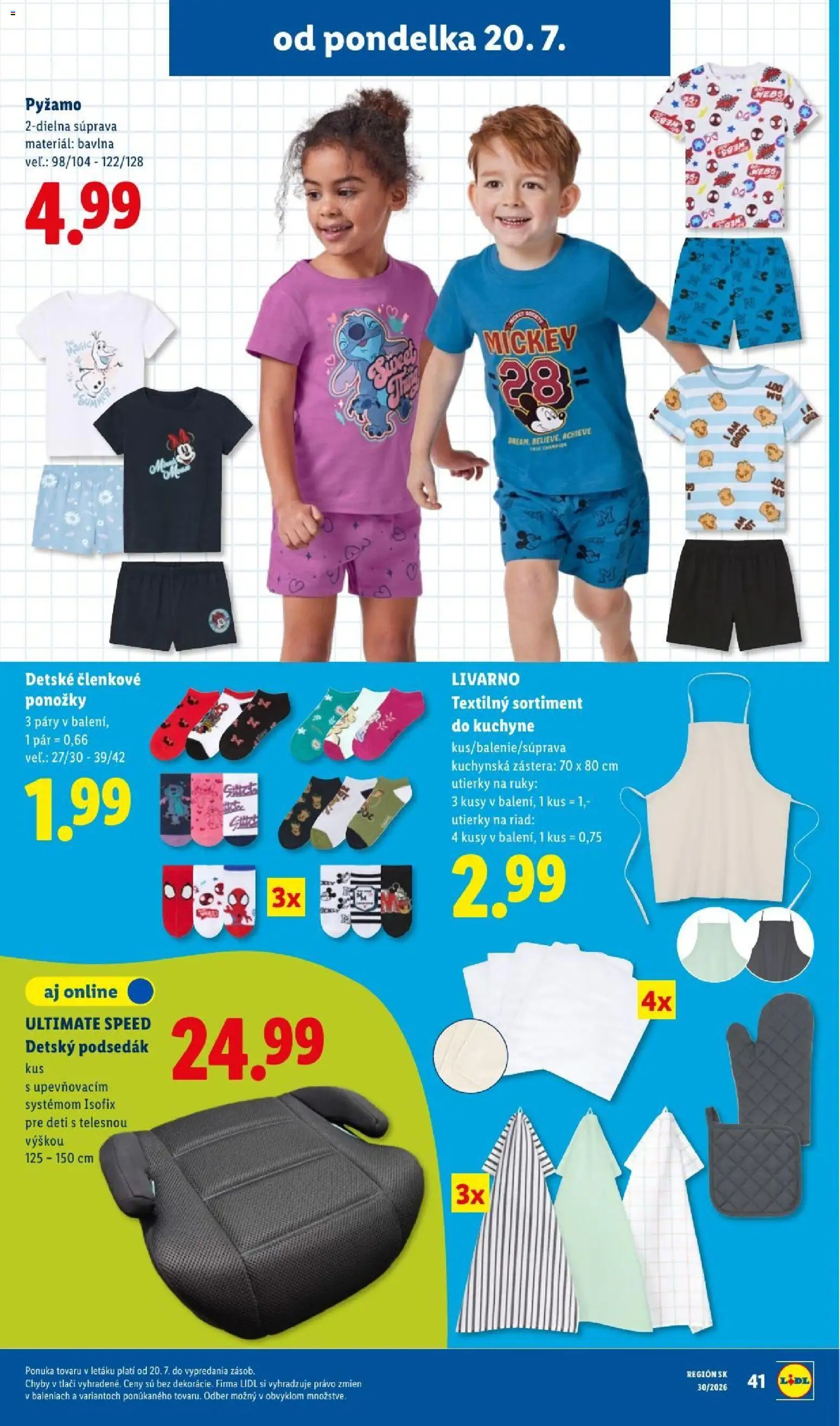 Nové Lidl akcie – leták je platný od 20.07.2026 | Strana: 67 | Produkty: Kuchyne, Ponožky, Pyžamo