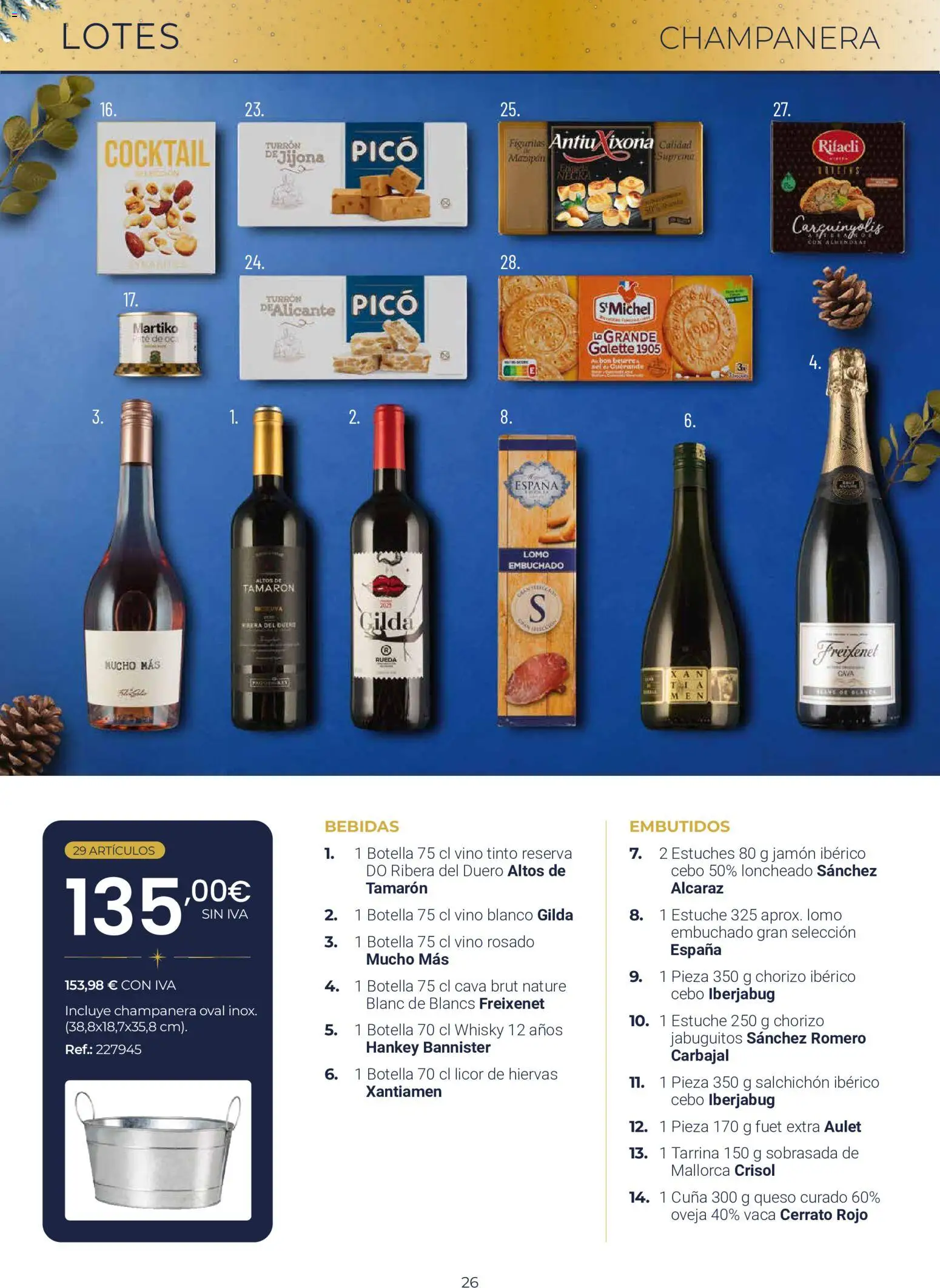 Makro Lotes y Cestas Navidad Centro │ válido desde el 03/09/2026 | Página: 26 | Productos: Jamón, Vino, Queso curado, Té