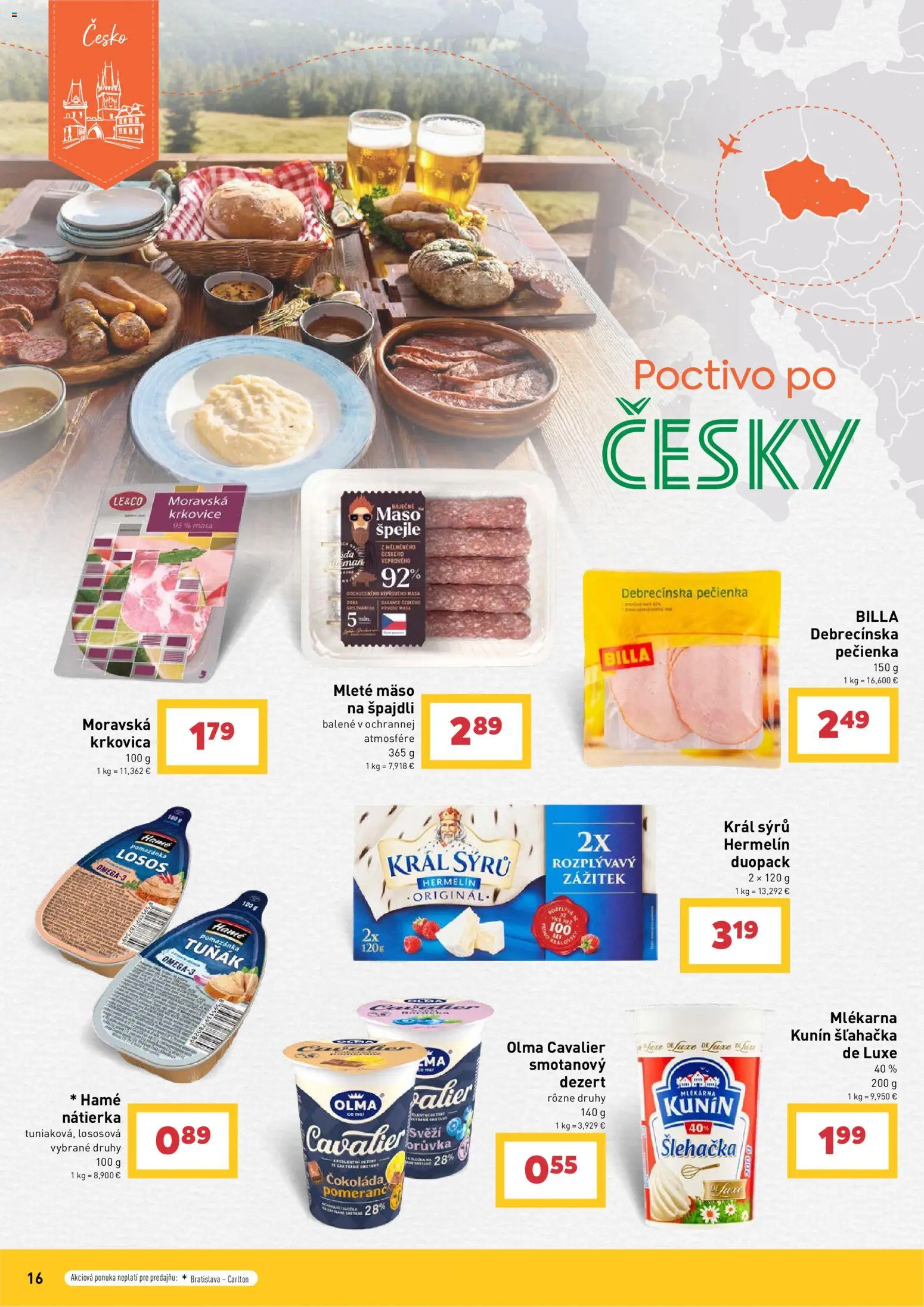 Nové Billa akcie – leták je platný od 29.07.2026 | Strana: 16 | Produkty: Tv, Čokoláda, Losos
