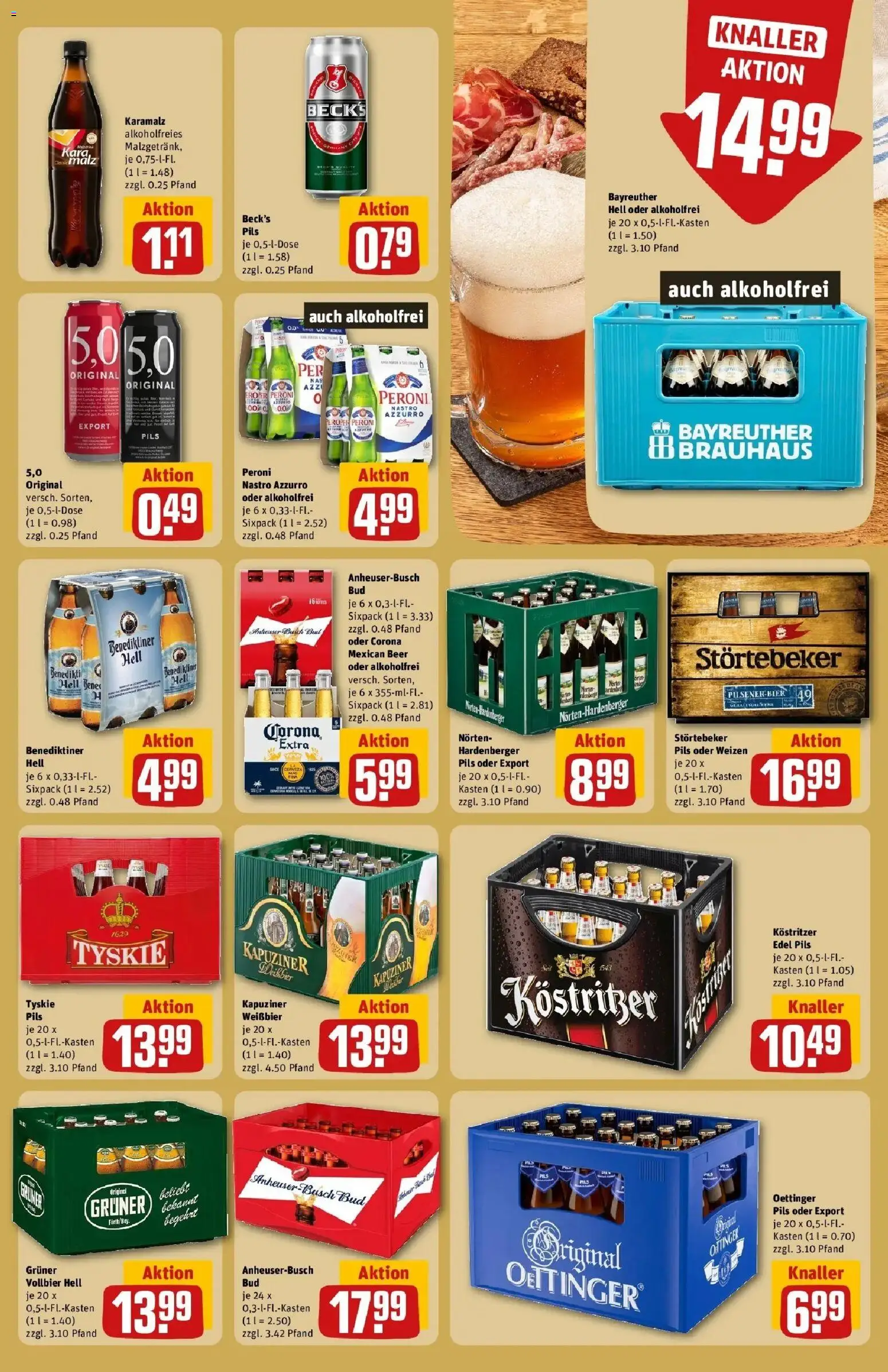 REWE Prospekt ab 28.09.2026 zum Blättern » Angebote | Seite: 23 | Produkte: Tyskie, Kostritzer, Weißbier, Oettinger
