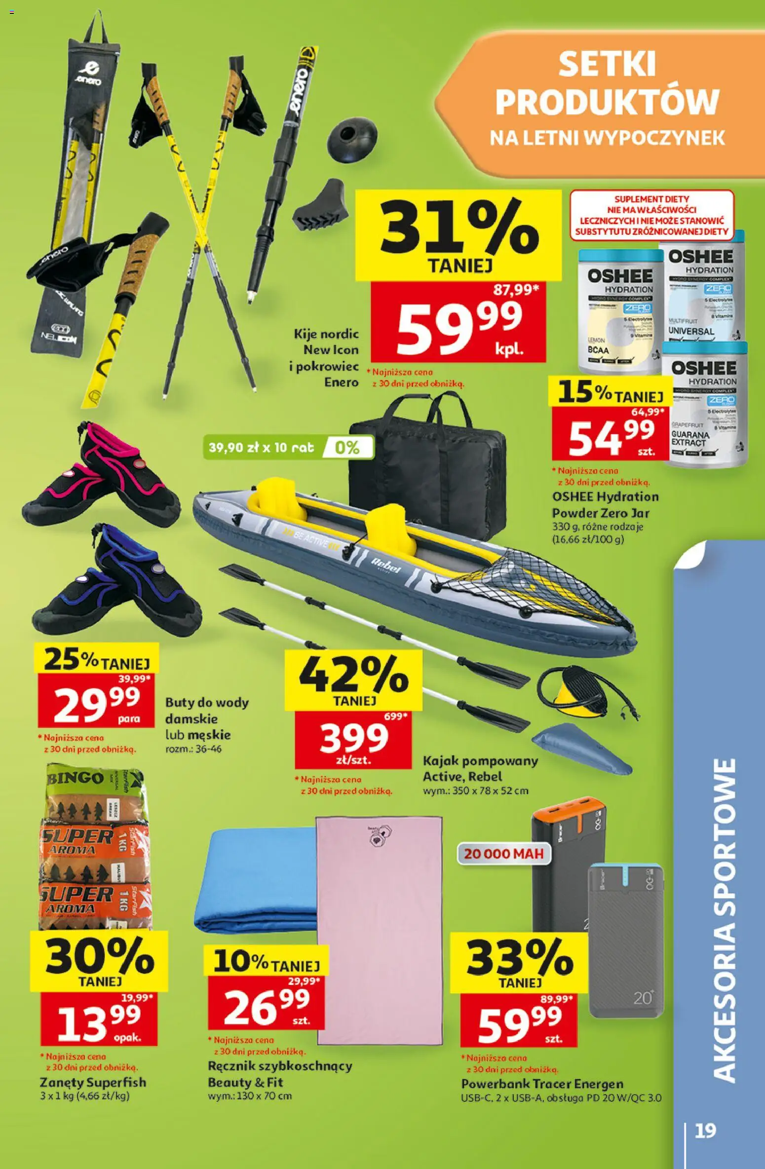 Auchan gazetka - 30 Lat Hipermarket od 18.06.2026 | Strona: 19 | Produkty: Buty, Powerbank, Buty do wody