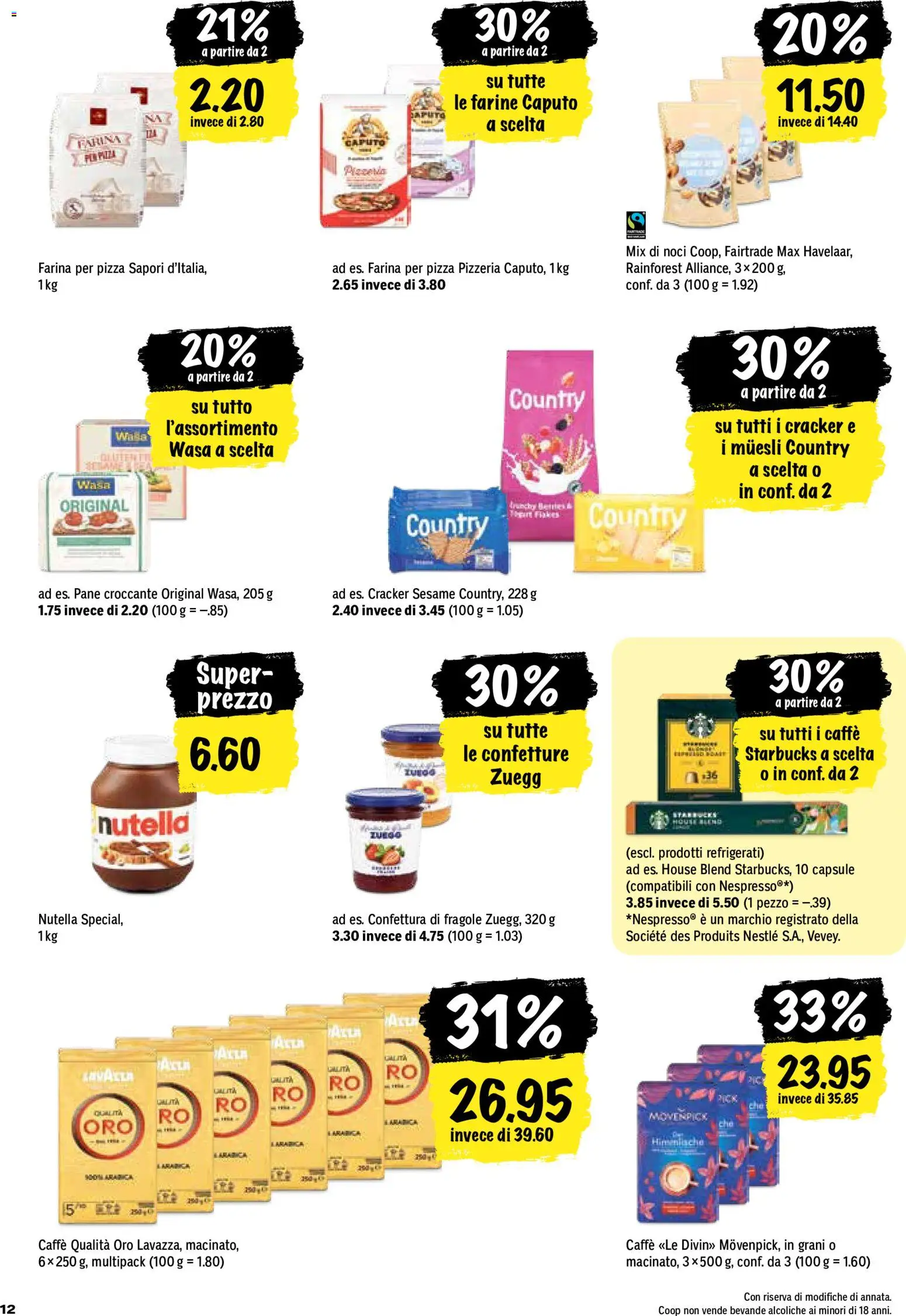 Coop aktionen IT – gültig ab 20.08.2026 | Seite: 12 | Produkte: Cracker, Pane, Nutella, Pizza