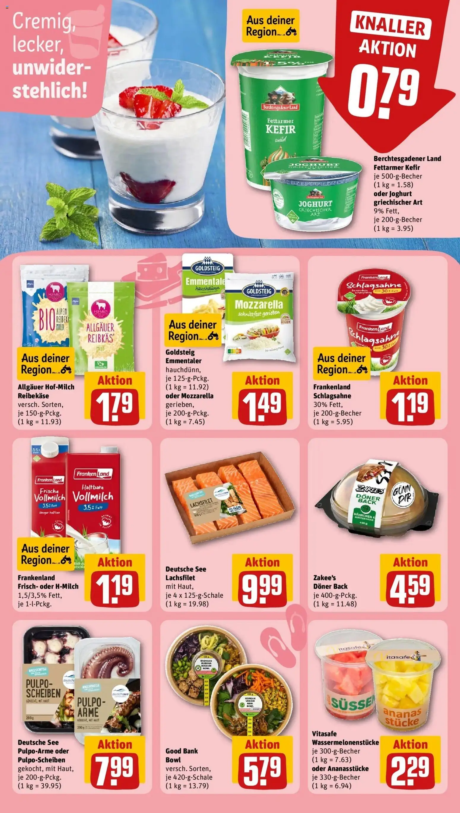 Rewe Prospekt Bayreuth – gültig ab 13.07.2026 | Seite: 15 | Produkte: Hahnchen, Schlagsahne, Mozzarella, Reibekase