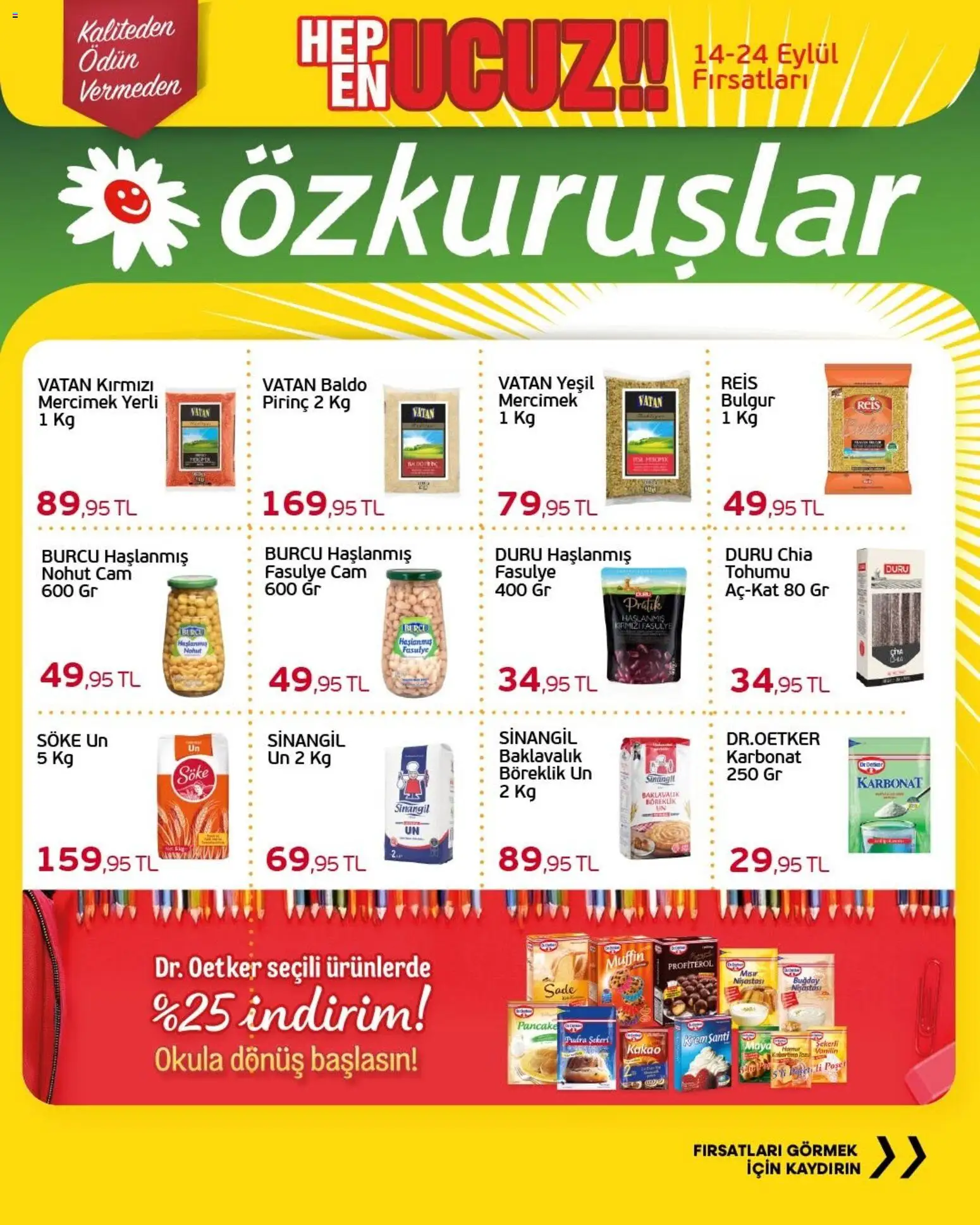 Özkuruşlar Katalog - 14 Eylül 2026 tarihinden itibaren geçerlidir | Sayfa: 3 | Ürünler: Krem, Pirinç, Pudra, Profiterol