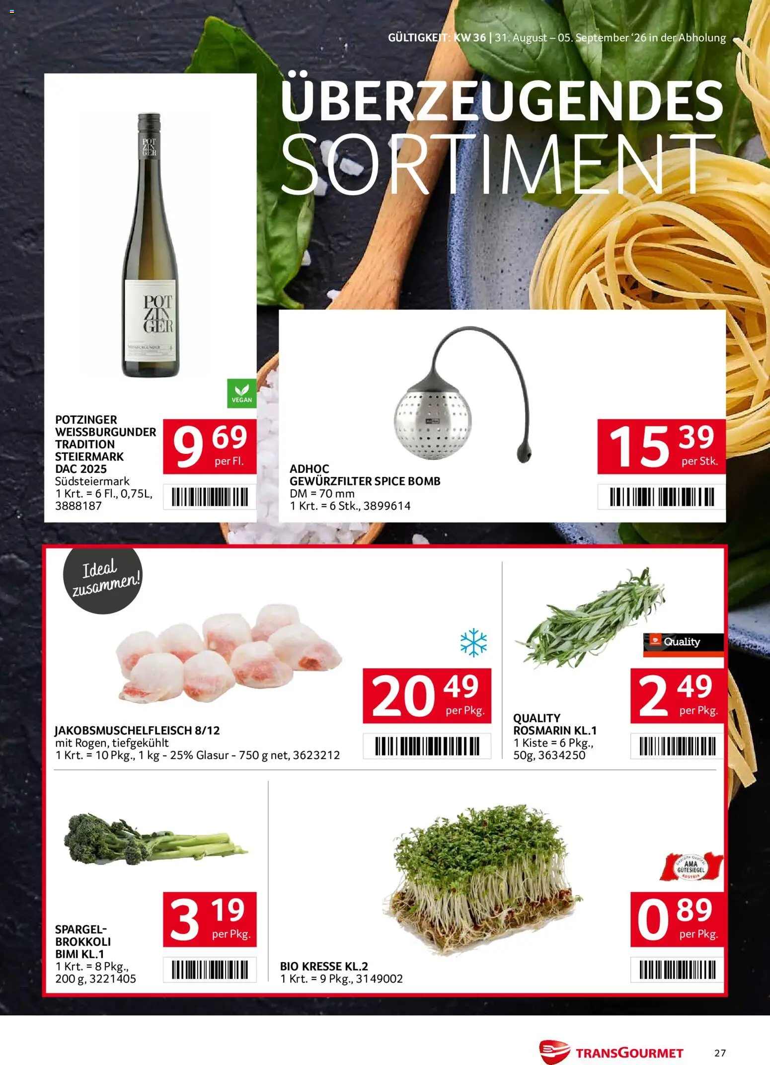 Transgourmet Flugblatt gültig ab 31.08.2026 | Seite: 27 | Produkte: Brokkoli