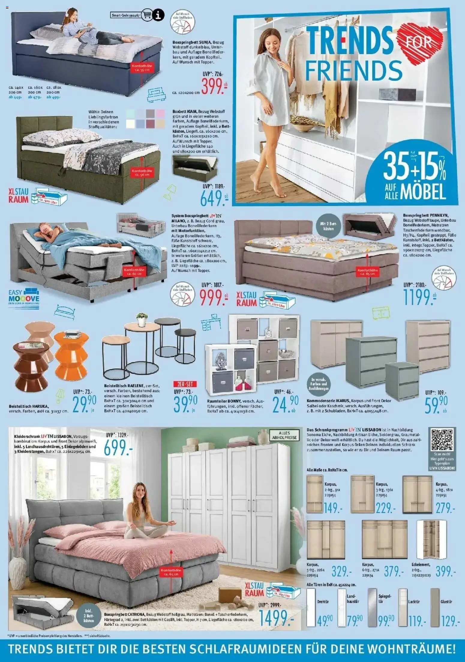 Trends - Ostermann Trends: Neue Möbel wirken Wunder. – gültig ab 10.07.2026 | Seite: 6 | Produkte: Beistelltisch, Raumteiler, Bett, Schrank