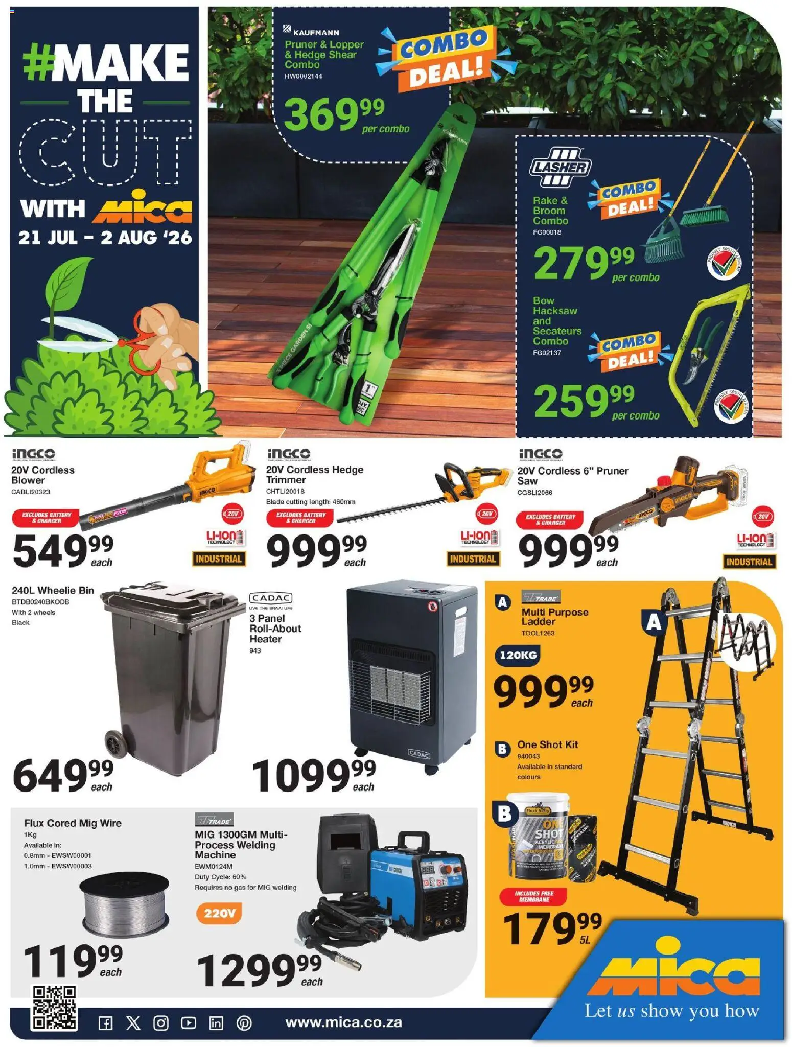 New MICA catalogue – valid from 21/07/2026 | Page: 1 | Products: Battery, Broom, Heater, Hacksaw