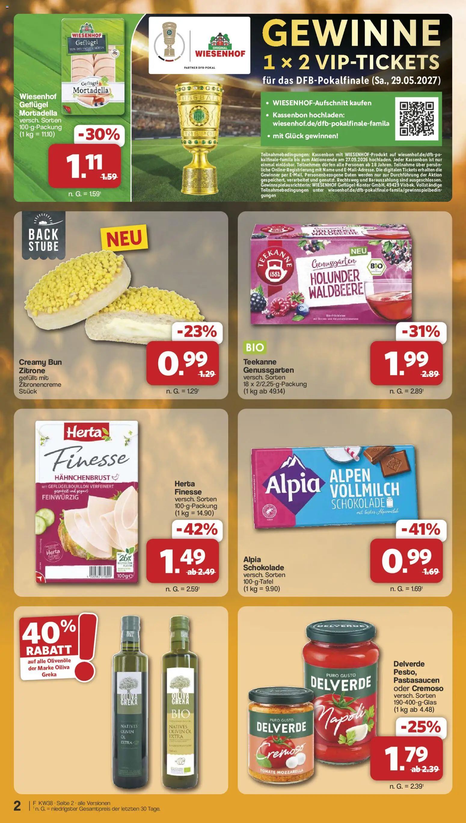 Famila Nordwest Sonderangebote – gültig ab 14.09.2026 | Seite: 2 | Produkte: Öl, Schokolade, Mozzarella, Teekanne
