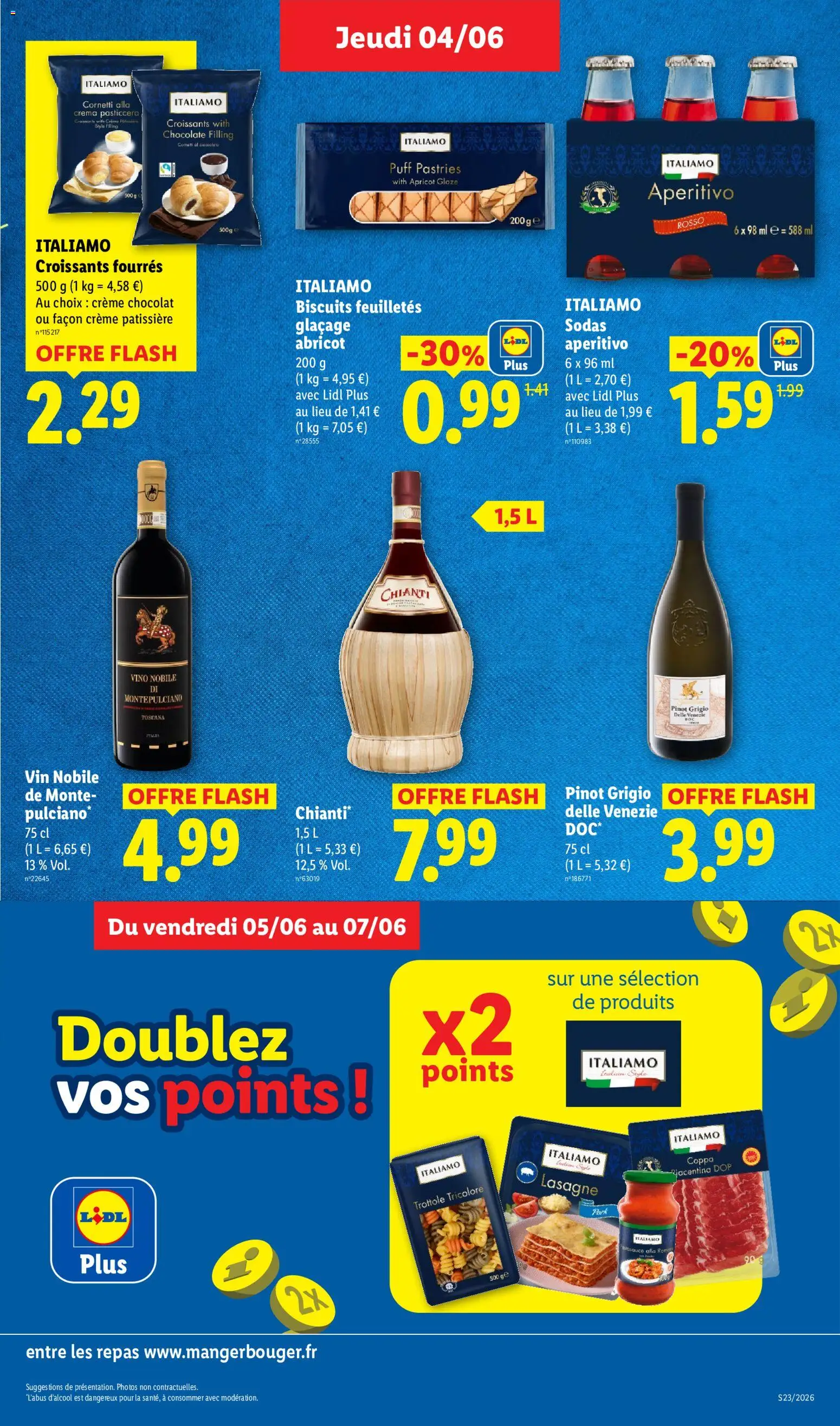 {H1} | Page: 23 | Produits: Abricot, Chocolat, Vin, Crème