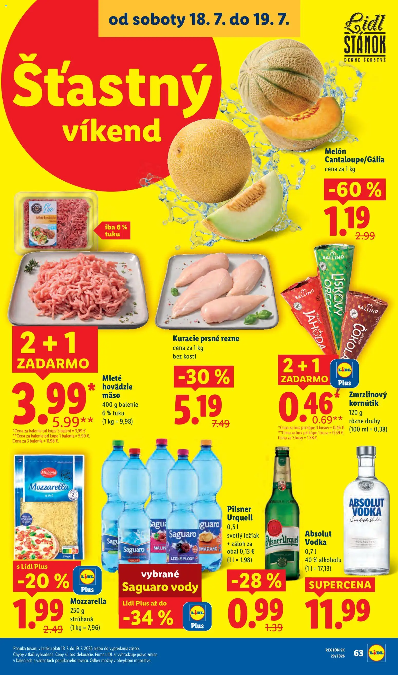 Nové Lidl akcie – leták je platný od 13.07.2026 | Strana: 86 | Produkty: Hovädzie mäso, Kuracie prsné rezne, Melón, Lesné plody