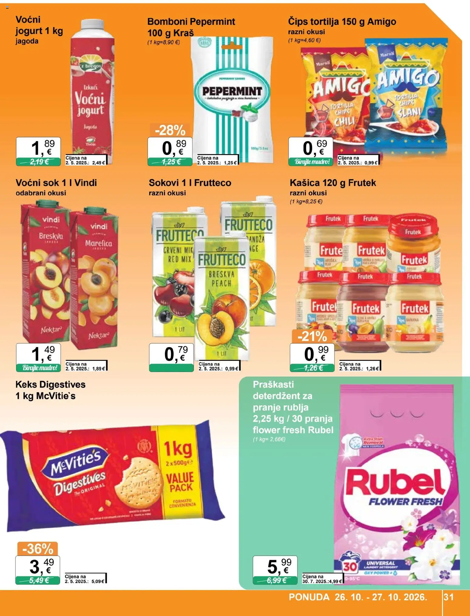 KTC katalog | vrijedi od 21.10.2026 | Stranica: 31 | Proizvodi: Sok, Deterdžent, Keks, Nektar
