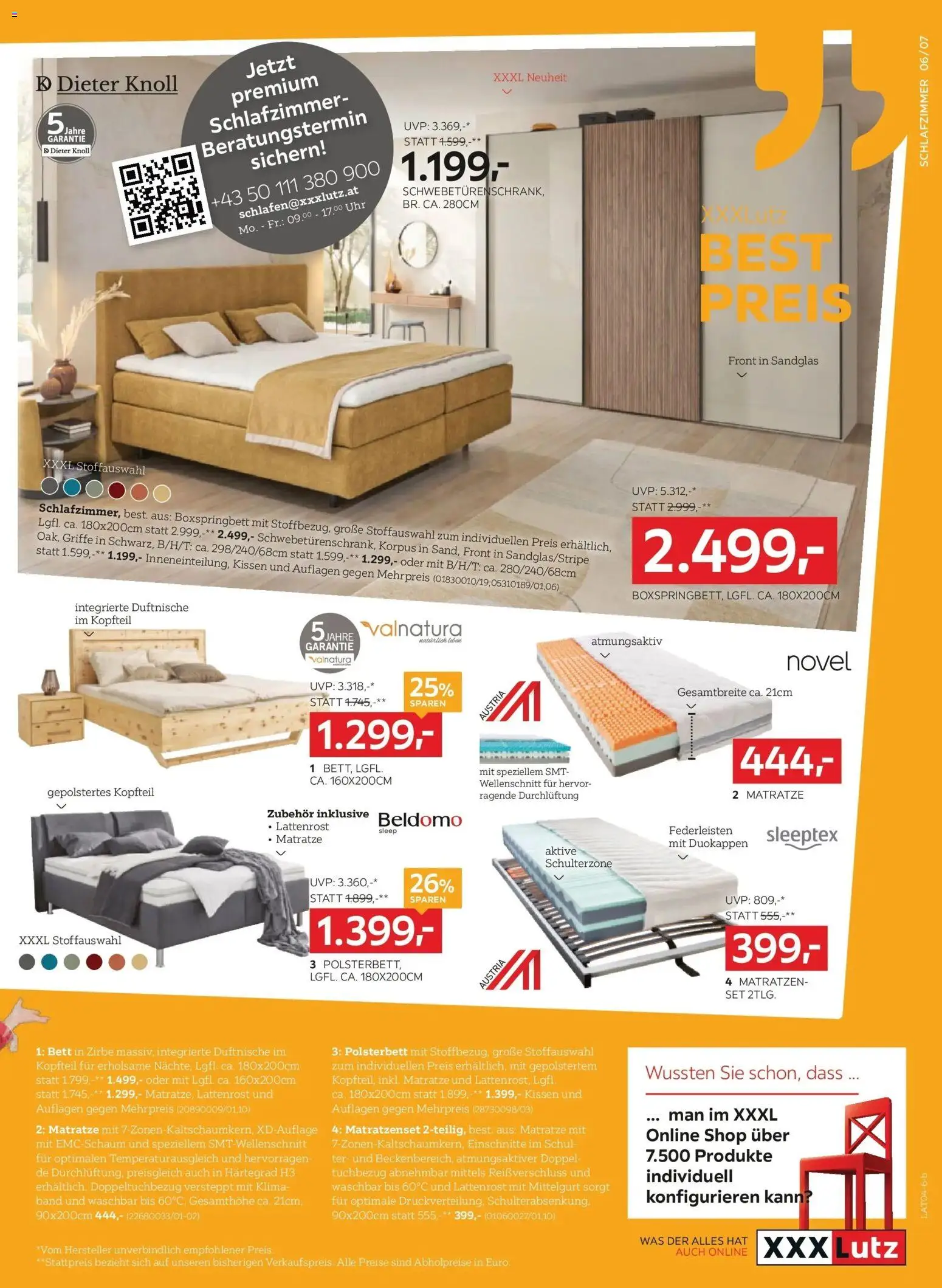 XXXLutz Best Preis gültig ab 14.04.2026 | Seite: 7 | Produkte: Bett, Matratze, Kissen, Lattenrost