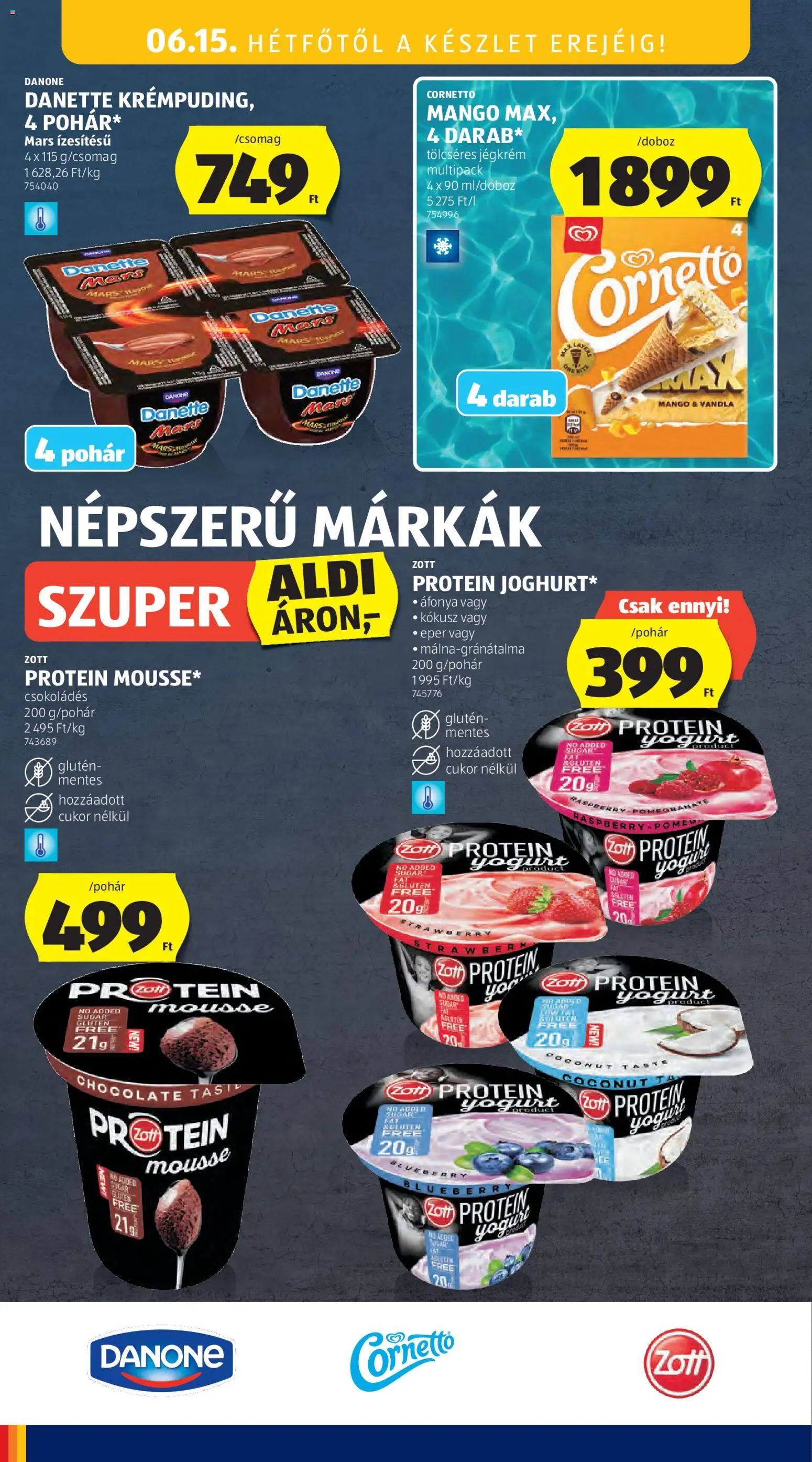 Aldi akciós ujság - amely érvényes a következő dátumtól: 11.06.2026 | Oldal: 46 | Termékek: Áfonya, Protein, Eper, Mangó