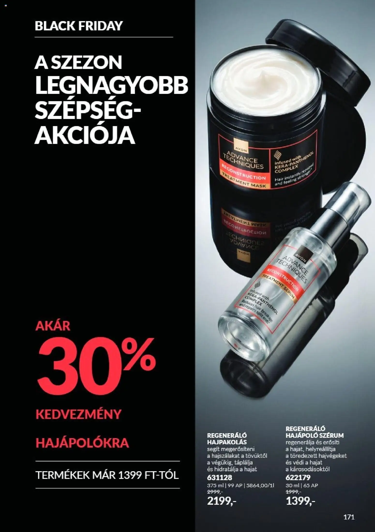 Avon akciós ujság - amely érvényes a következő dátumtól: 2026.11.01. | Oldal: 171 | Termékek: Hajpakolás, Szérum