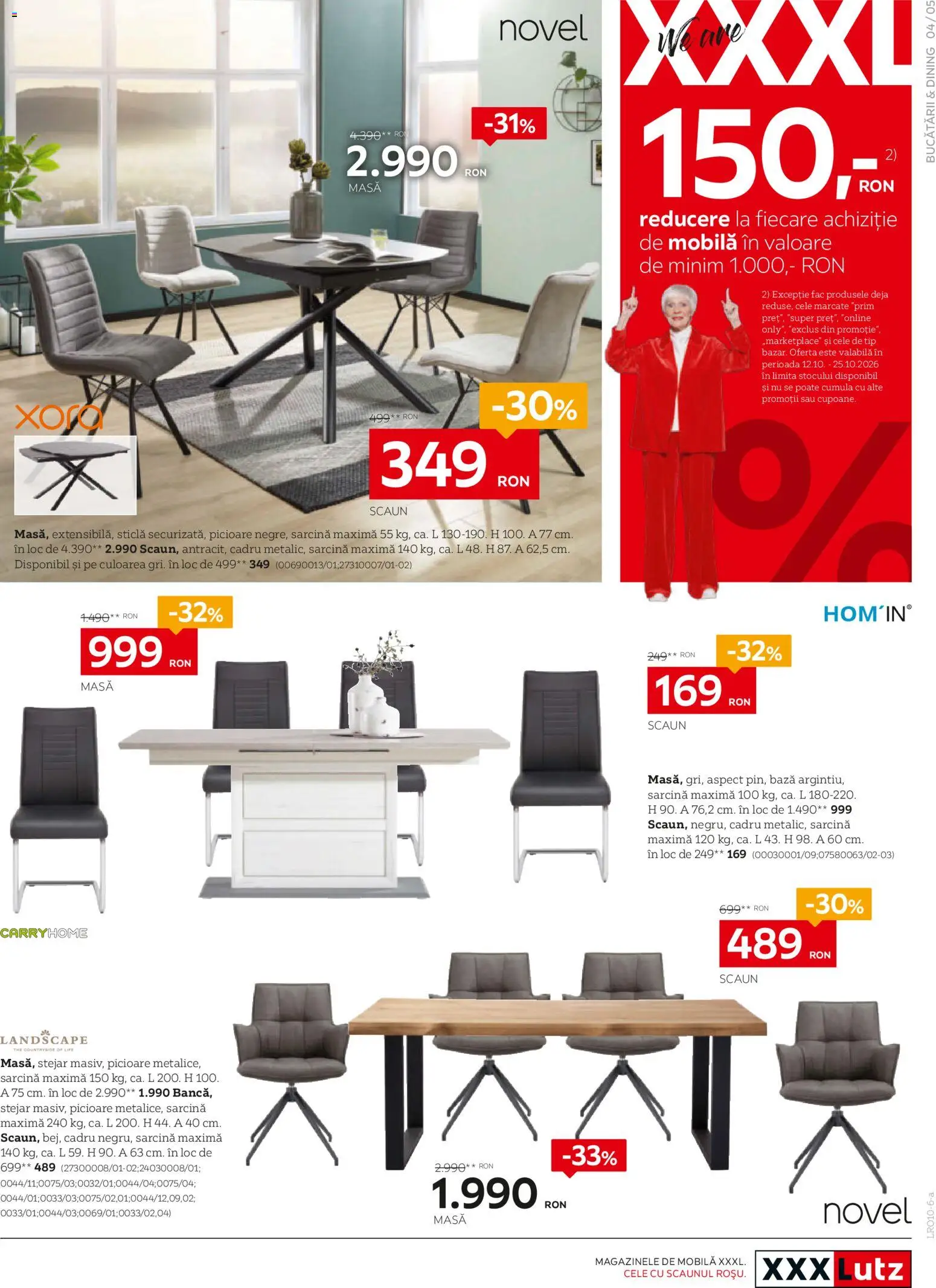 Noul catalog XXXLutz – valabil de la 05.10.2026 | Pagină: 5 | Produse: Masă, Scaun, Tip