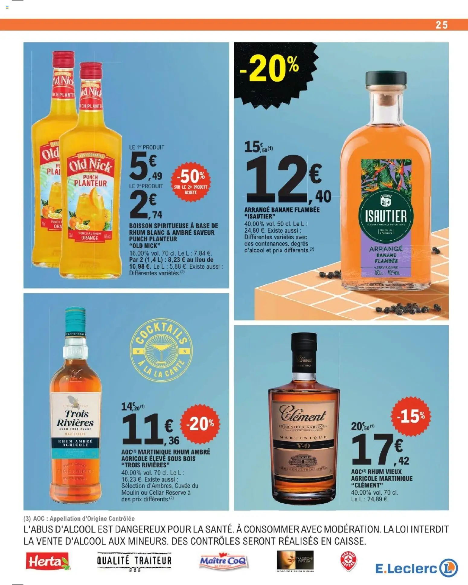 {H1} | Page: 25 | Produits: Orange, Base, Rhum, Banane