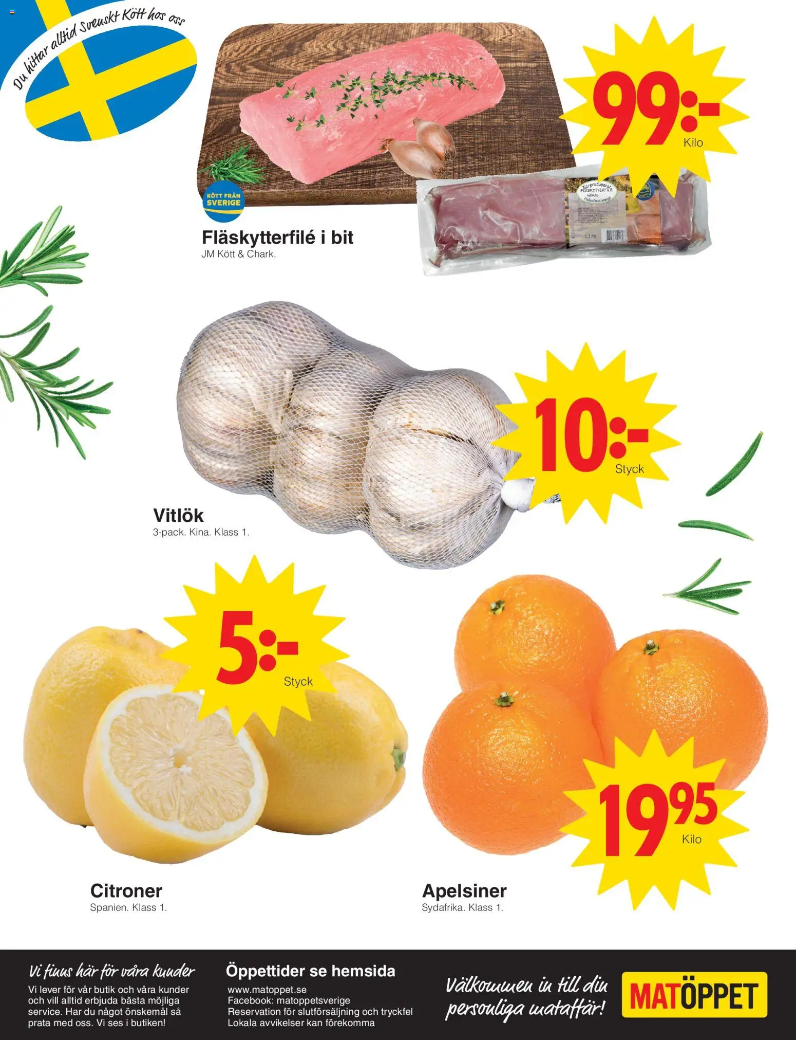 Matöppet reklamblad aktuell från 26/10/2026 | Sida: 5 | Produkter: Fläskytterfilé, Kött, Citroner, Lever
