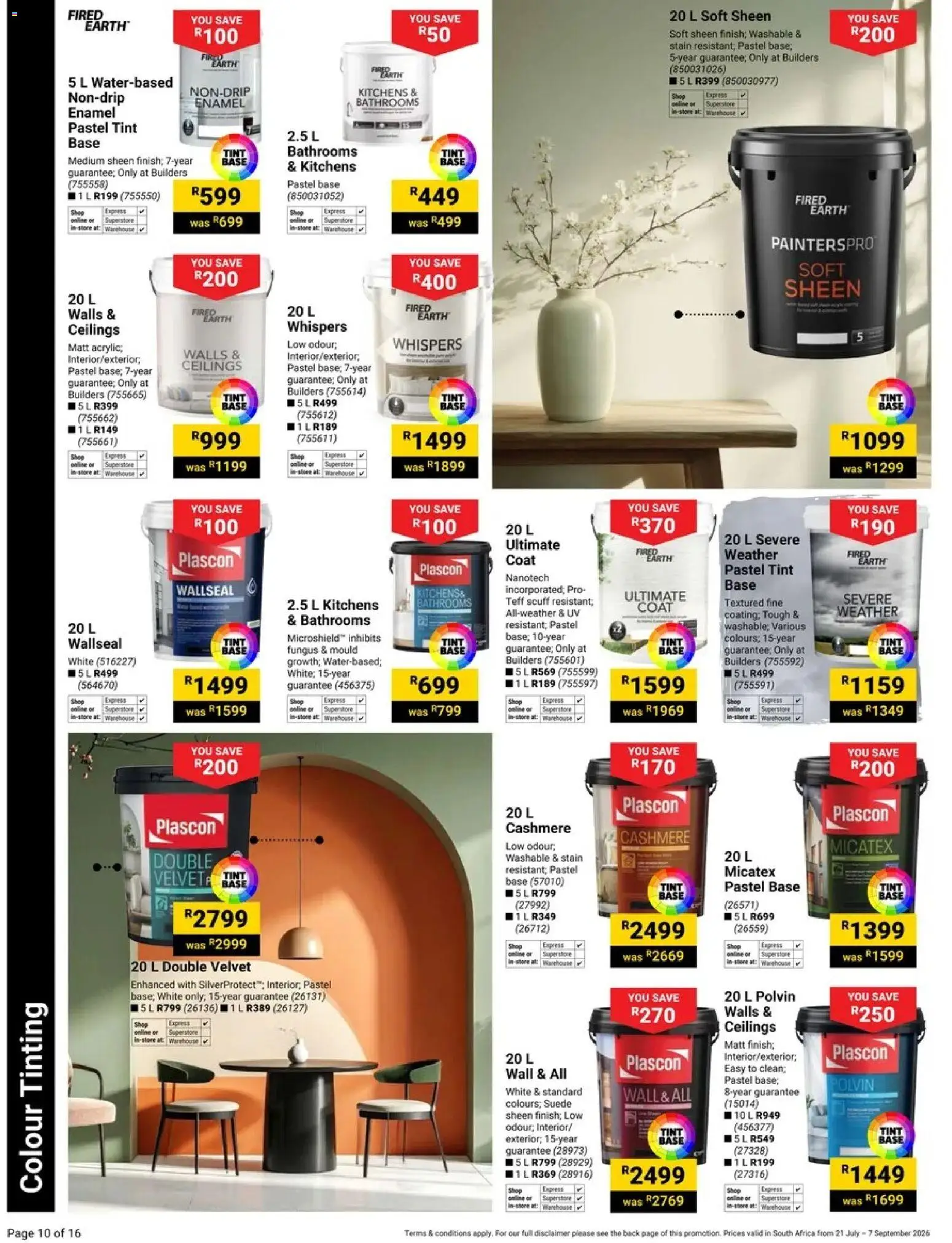 New Builders catalogue – valid from 21/07/2026 | Page: 10 | Products: Coat, Wallseal, Polvin, Enamel