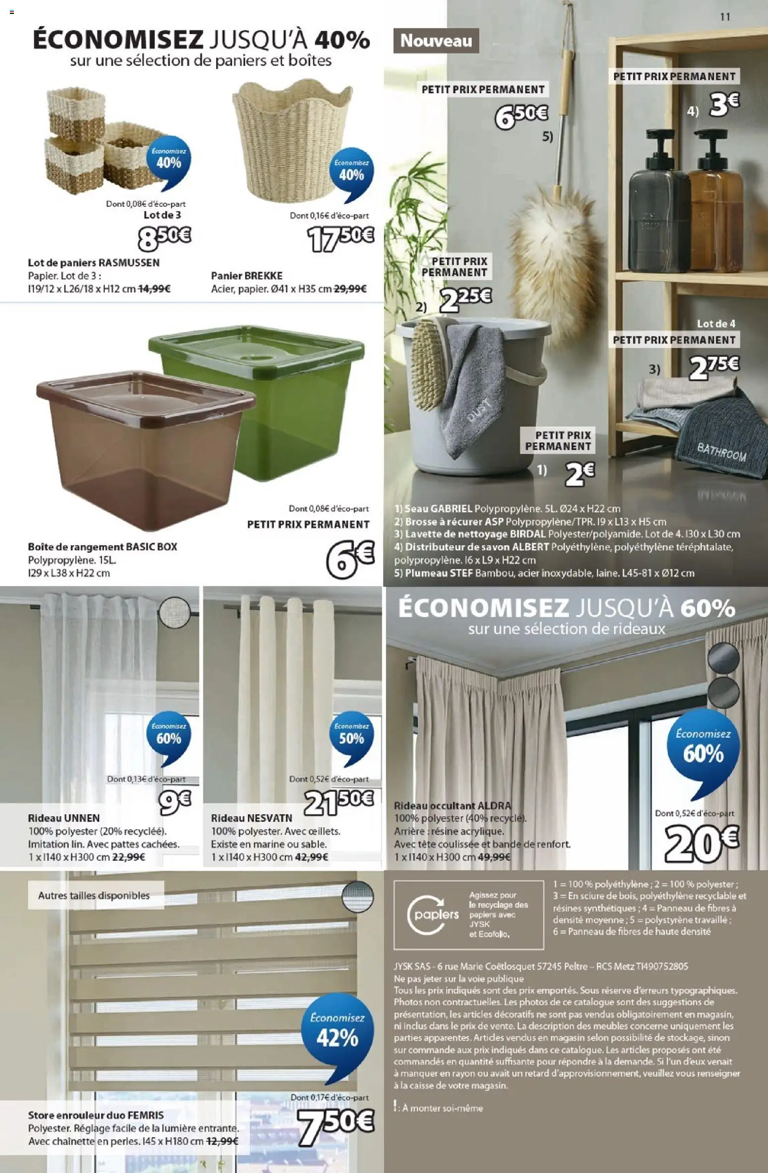 {H1} | Page: 11 | Produits: Savon, Panier, Plumeau, Distributeur