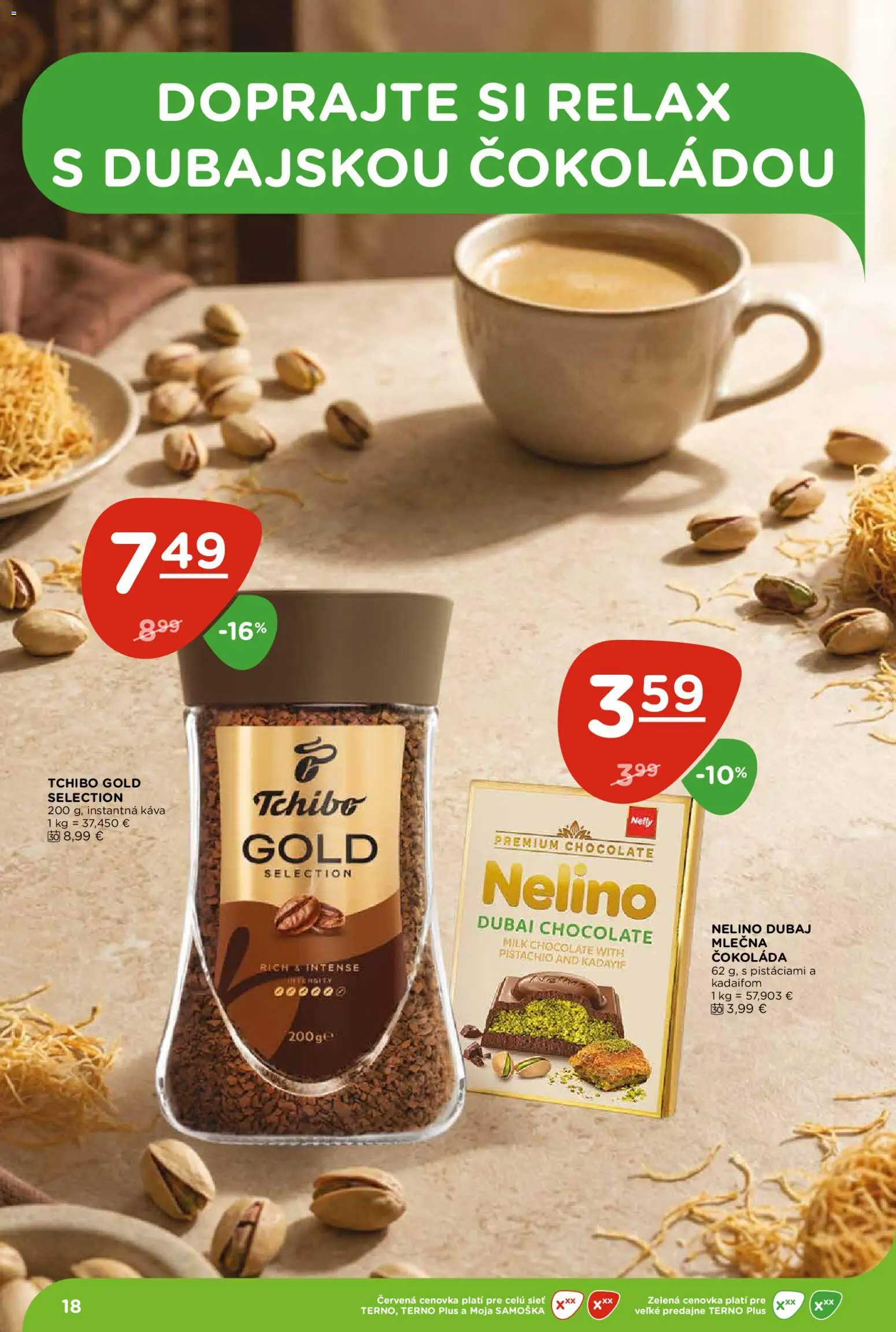 Nové Terno akcie – leták je platný od 08.10.2026 | Strana: 18 | Produkty: Káva, Instantná káva, Čokoláda