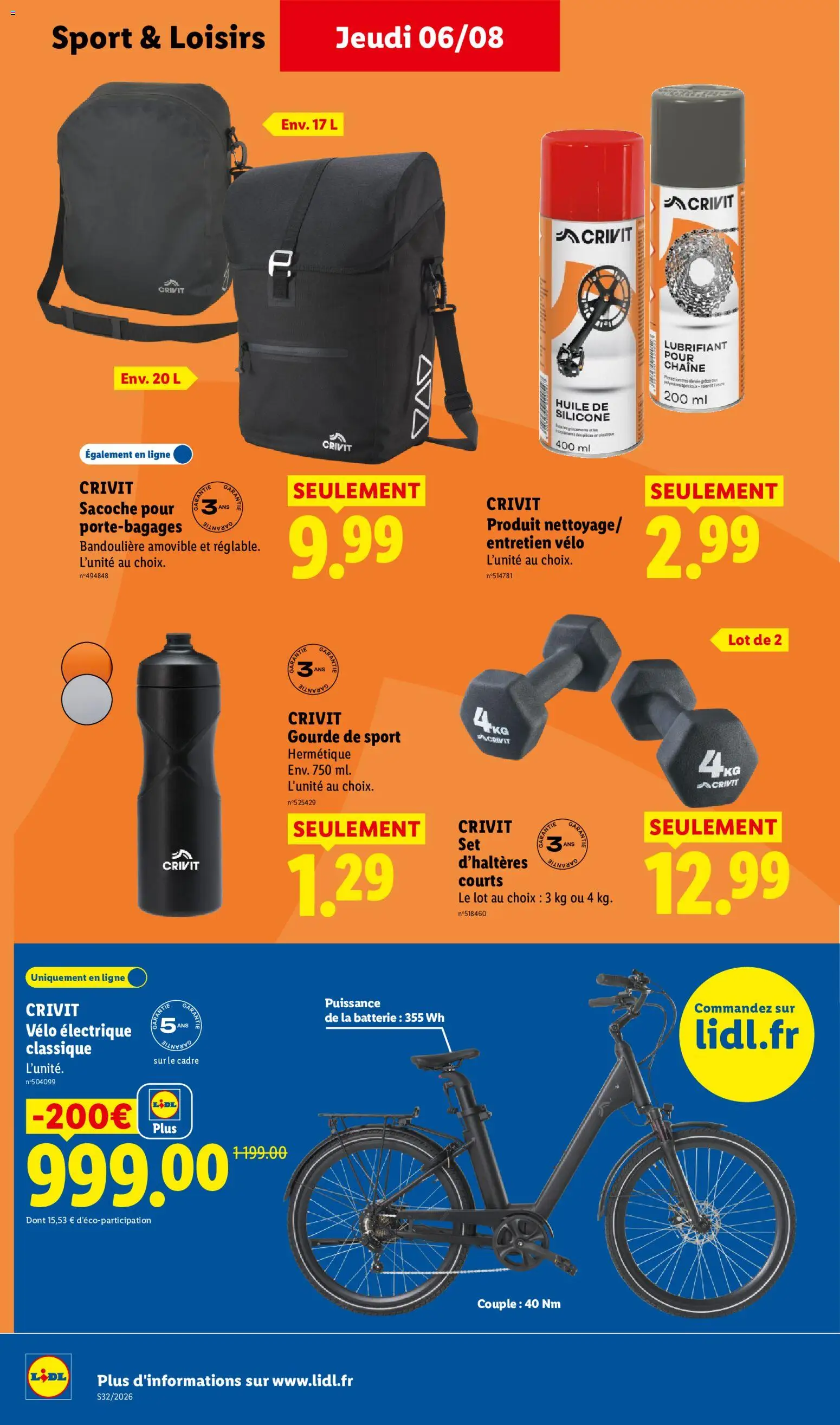 {H1} | Page: 40 | Produits: Vélo électrique, Lubrifiant, Crivit, Cadre