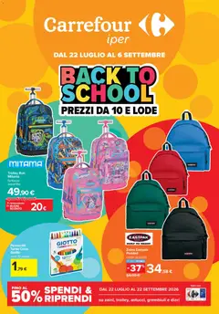 Anteprima del volantino Carrefour volantino Iper Scuola valido a partire dal 22/07/2026