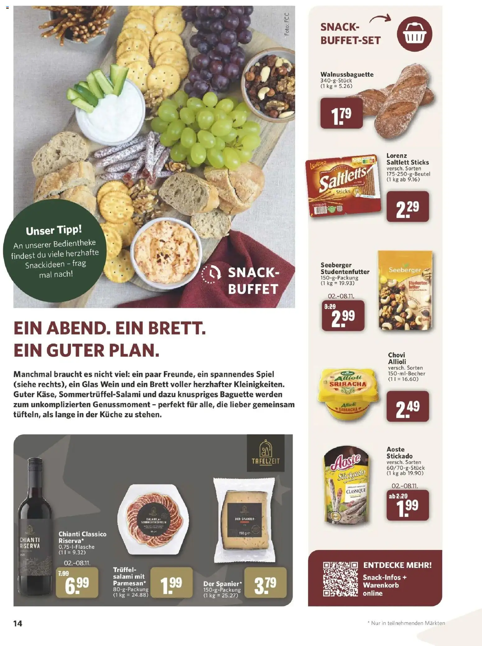 Combi Aktueller Prospekt (ab 26.10.2026) zum Blättern | Seite: 14 | Produkte: Spiel, Küche, Baguette, Wein