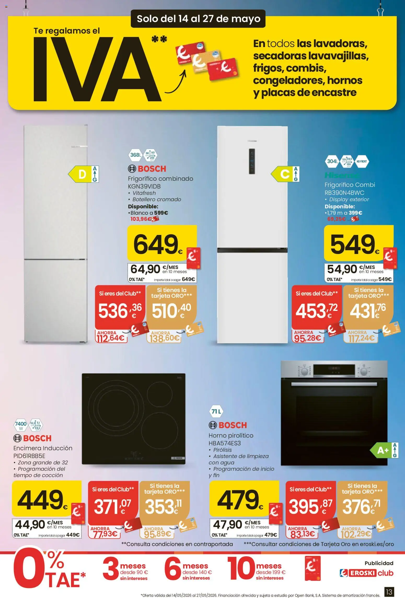 Eroski Te regalamos el IVA  │ válido desde el 14.05.2026 | Página: 13 | Productos: Té, Horno, Combi