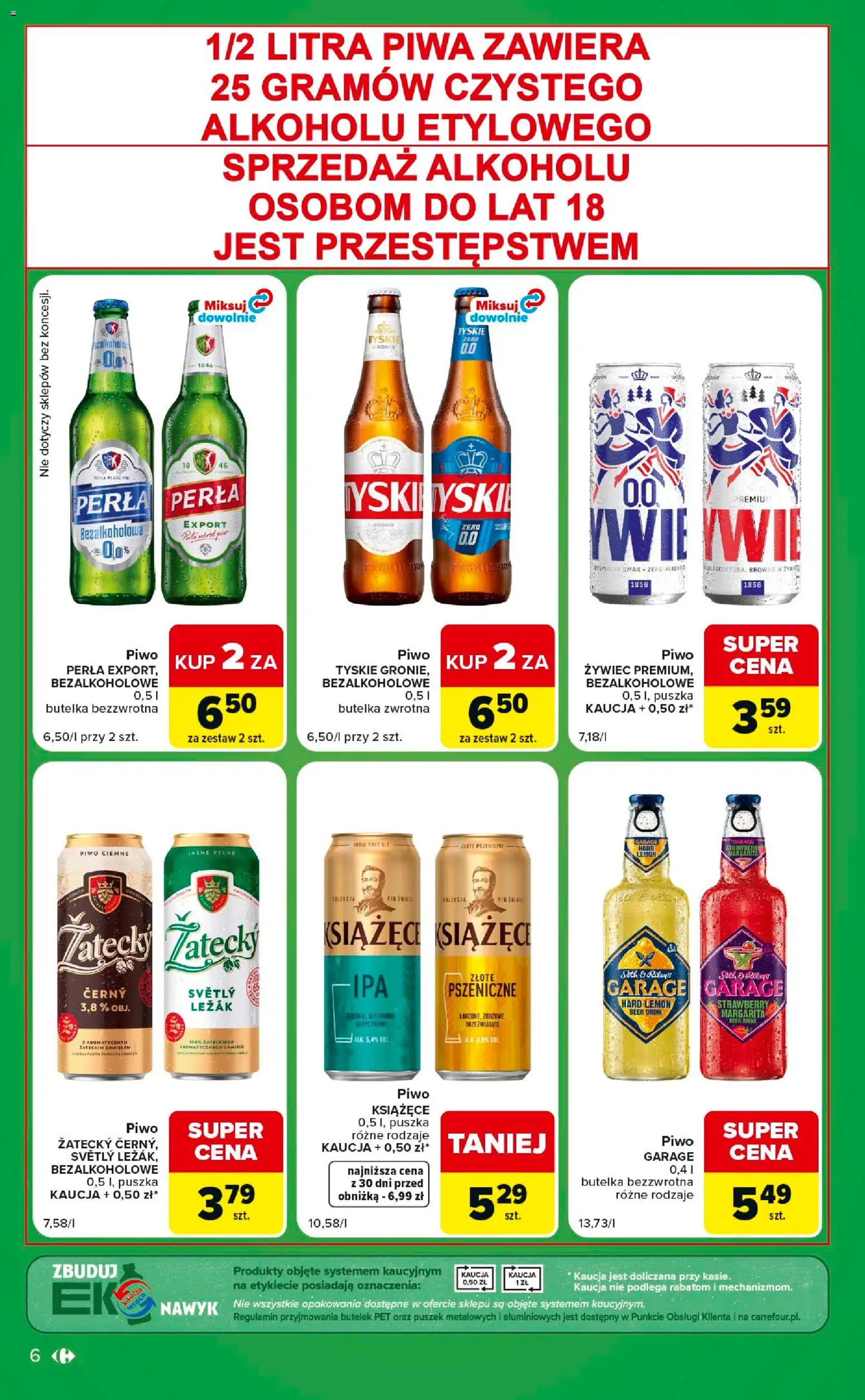 Carrefour gazetka - Express od 15.09.2026 | Strona: 6 | Produkty: Piwo książęce, Leżak, Piwo perła, Tyskie