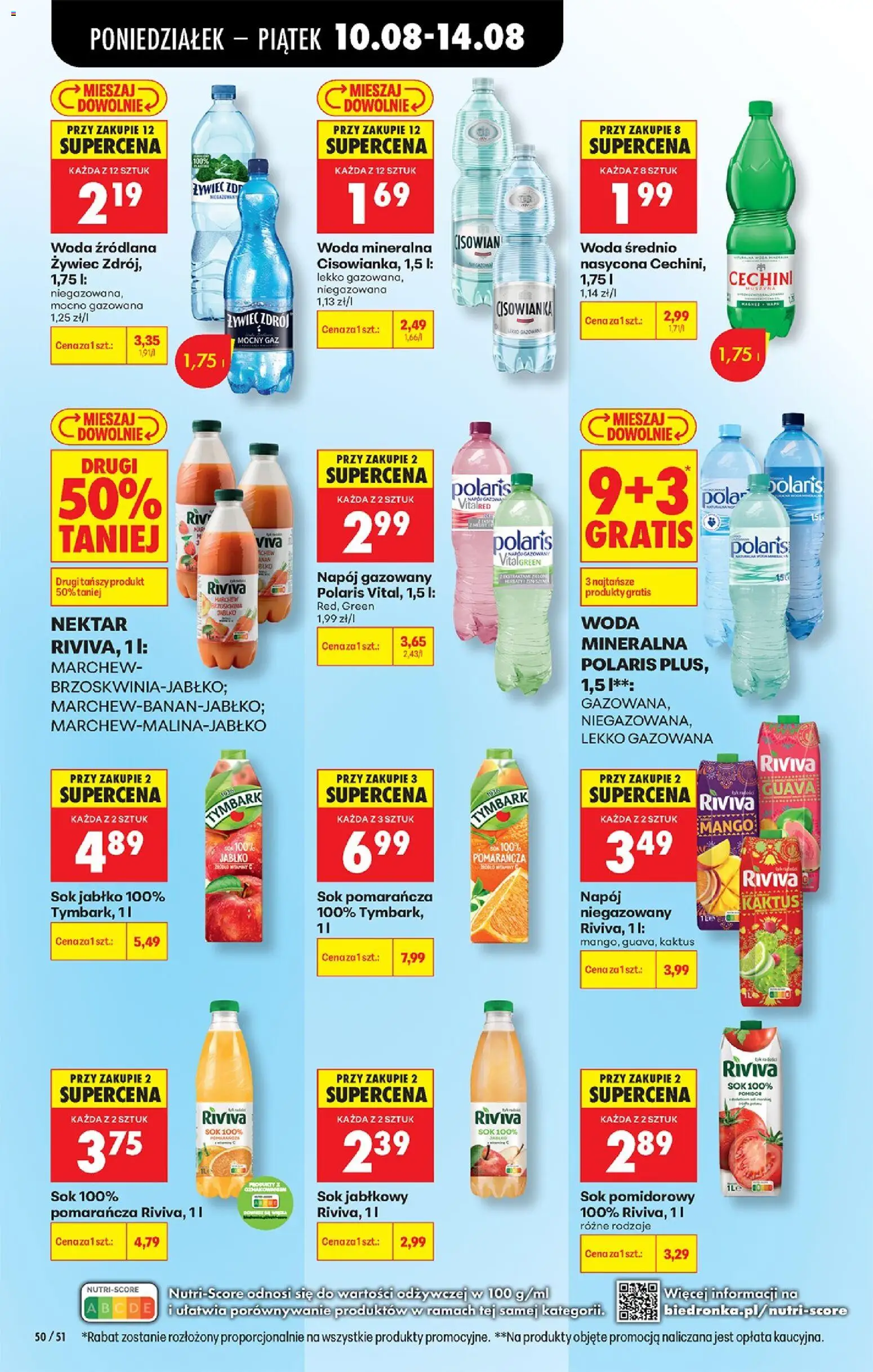 Biedronka gazetka od 10.08.2026 | Strona: 70 | Produkty: Cisowianka, Woda mineralna, Woda źródlana, Woda