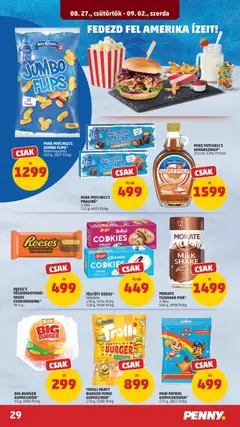 PENNY akciós újság - amely érvényes a következő dátumtól: 2026.08.27. | Oldal: 33 | Termékek: Chips, Gumicukor, Mokate, Juharszirup