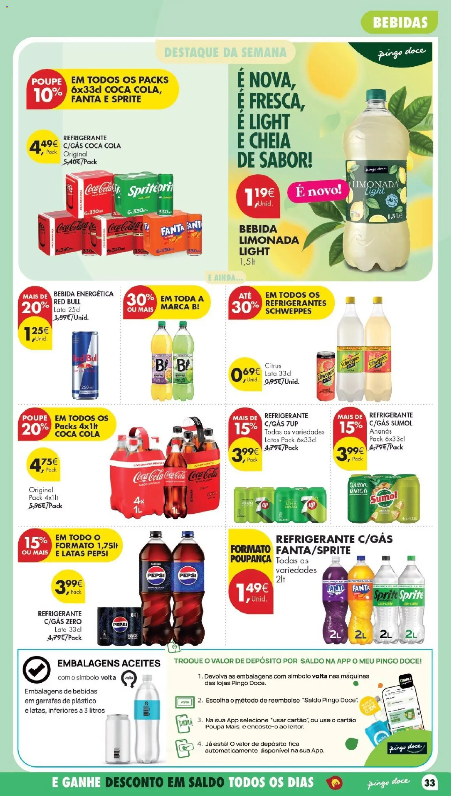 Pingo Doce Poupe Esta Semana Madeira │ válido de 30/06/2026 | Página: 33 | Produtos: Refrigerante, Fanta, Maça, Bebida