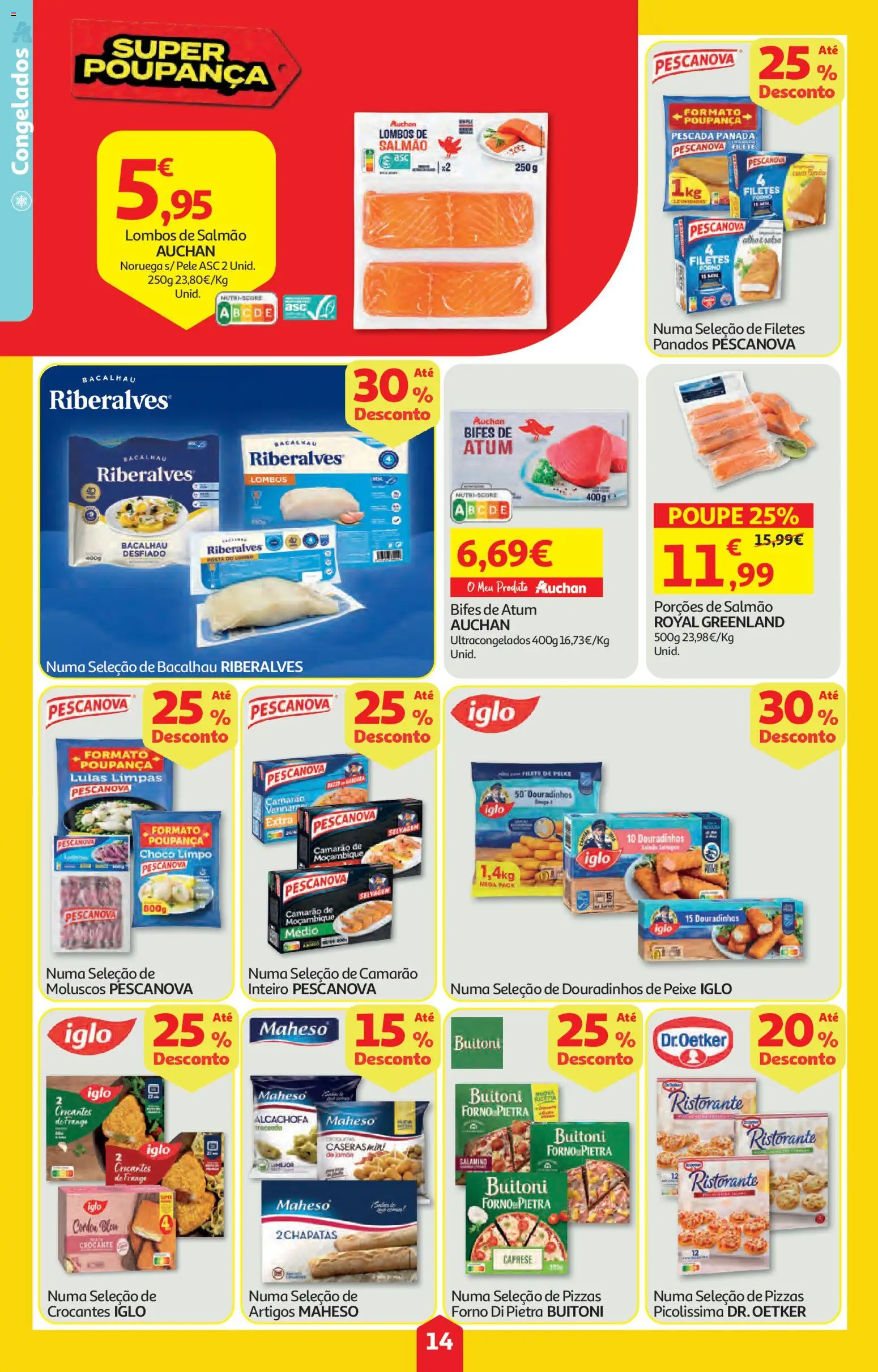 Auchan folheto │ válido de 09/07/2026 | Página: 14 | Produtos: Atum, Forno, Camarão, Peixe