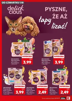 Pogląd oferty "DELICKCIOUS Zupa dla kotów, różne rodzaje 80 g opakowanie (=100 g 4,99)" - ważna od 01.10.2026 | Strona: 4 | Produkty: Karma dla kotów, Zupa, Karma dla psów, Karma