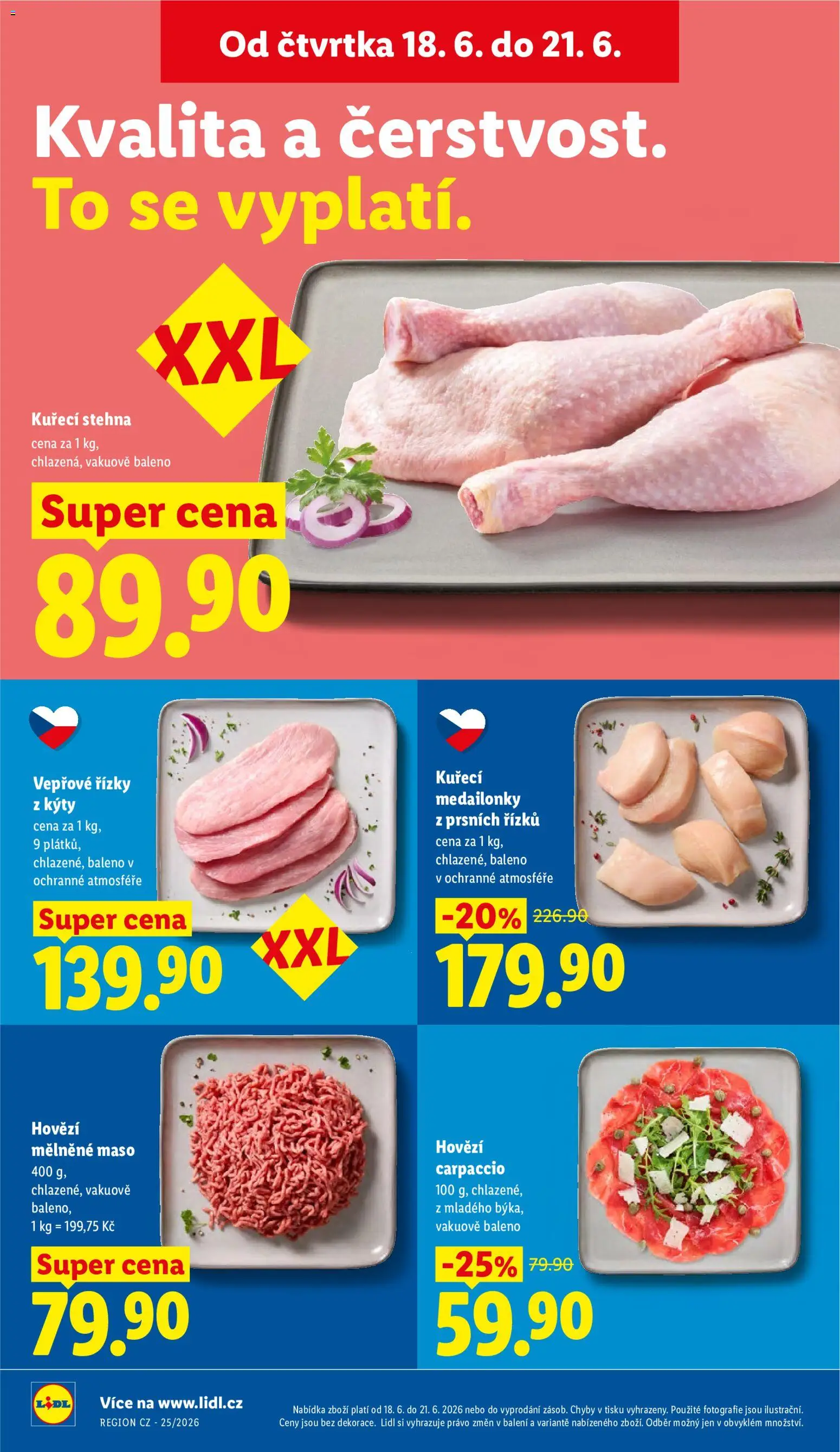 Lidl leták od 18.06.2026 | Strana: 12 | Produkty: Mleté maso, Maso, Hovězí mleté maso, Kuřecí stehna