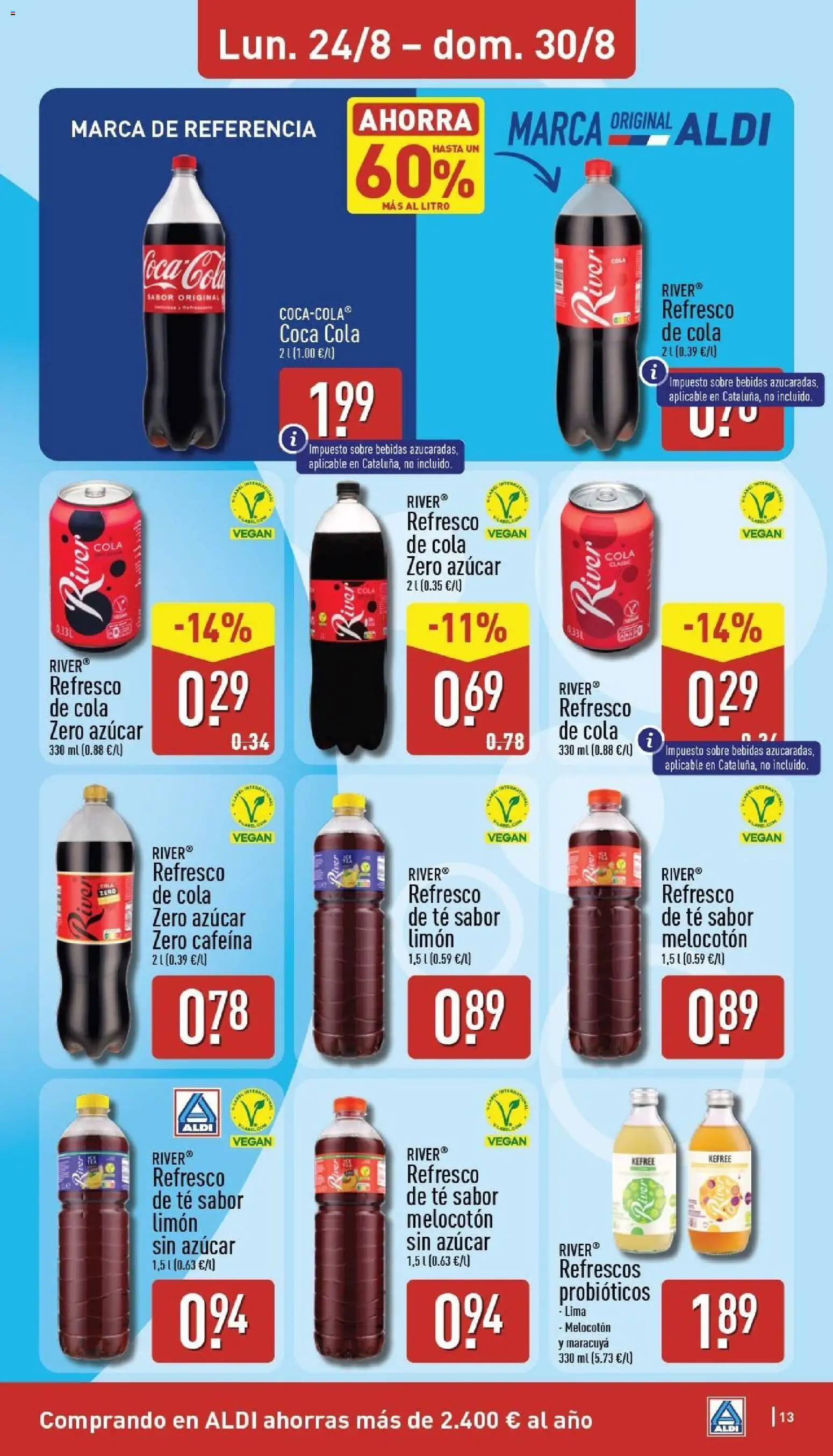Aldi folleto Baleares │ válido desde el 24/08/2026 | Página: 13 | Productos: Lima, Probióticos, Coca-Cola, Bebidas