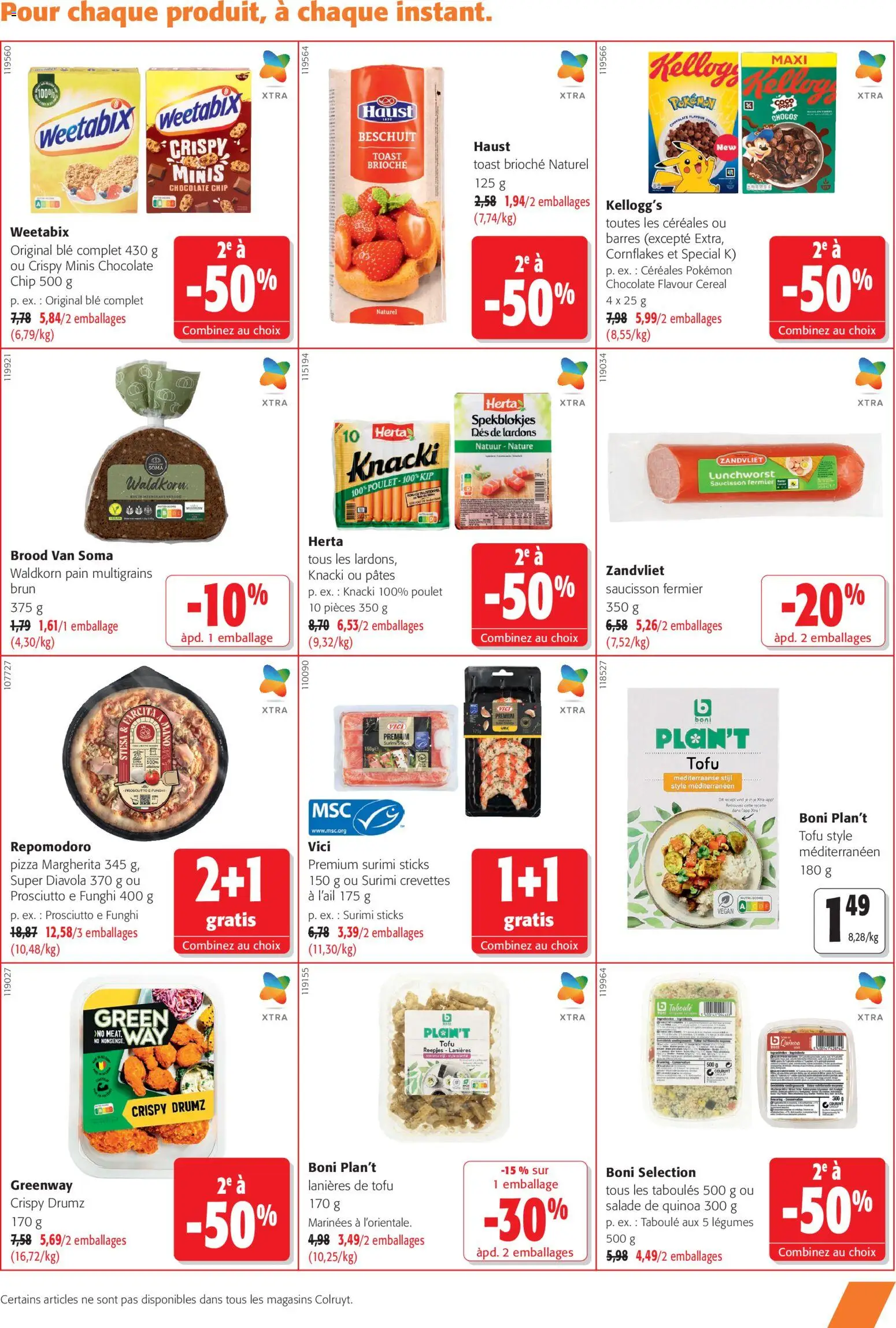 {H1} | Page: 13 | Produits: Cornflakes, Brioche, Quinoa, Pâtes