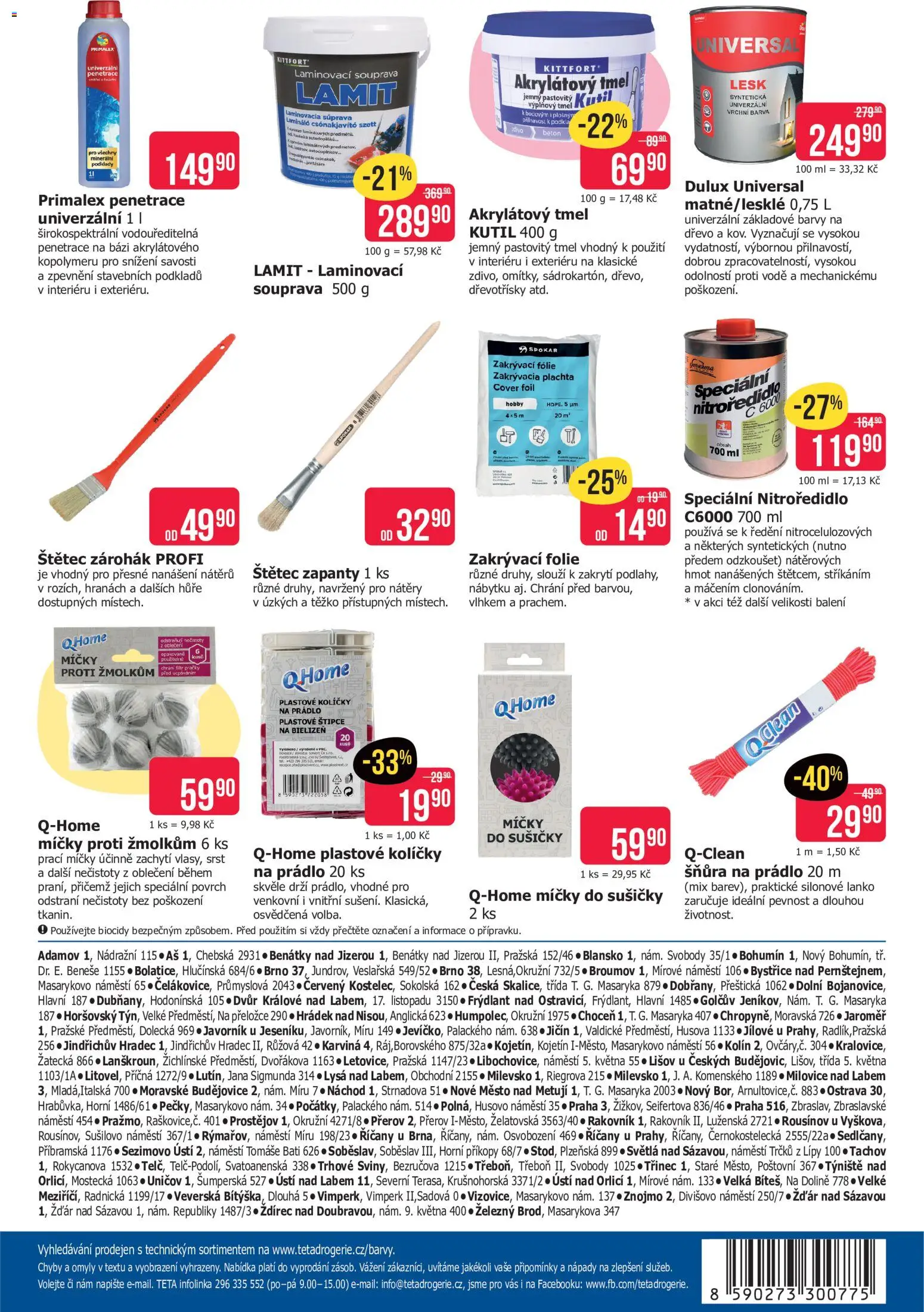 TETA Drogerie leták - Dům a zahrada od 30.07.2026 | Strana: 2 | Produkty: Primalex, Kolíčky, Pračky, Plachta