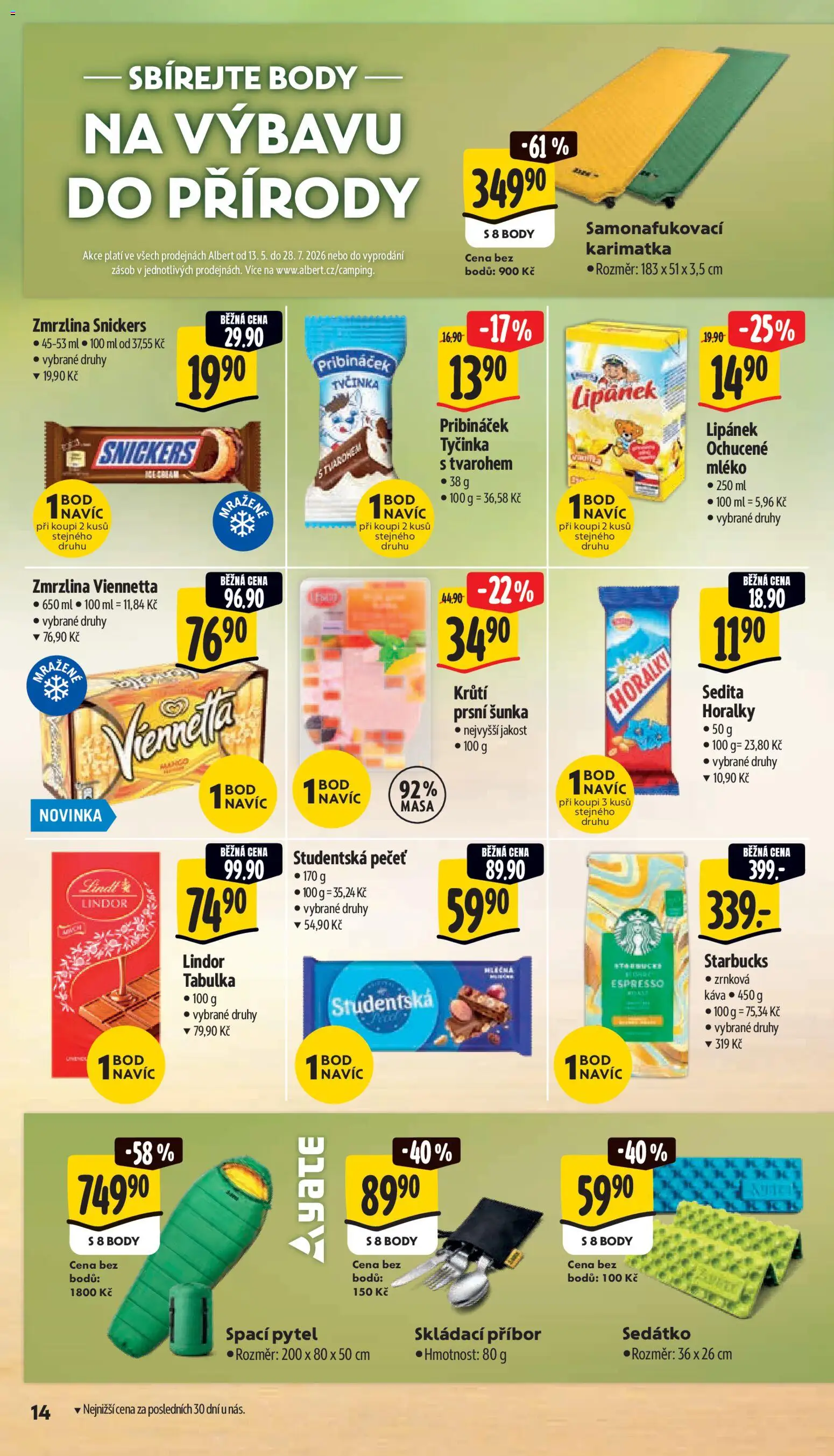 Albert leták - Supermarket od 20.05.2026 | Strana: 22 | Produkty: Lindor, Viennetta, Zmrzlina Snickers, Spací pytel