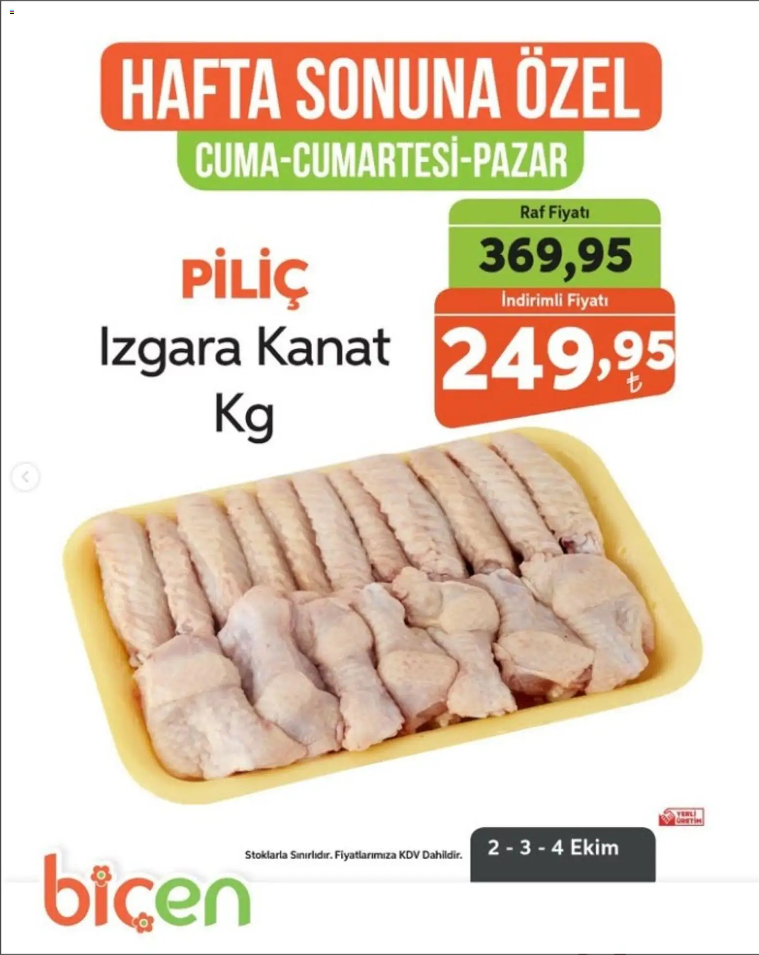 Biçen Market - Hafta Sonuna Özel - 02 Ekim 2026 tarihinden itibaren geçerlidir | Sayfa: 9 | Ürünler: Raf, Piliç, Izgara