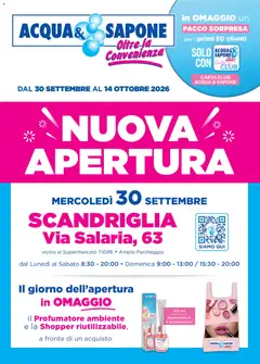 Anteprima del volantino Acqua e Sapone volantino Scandriglia valido a partire dal 30/09/2026