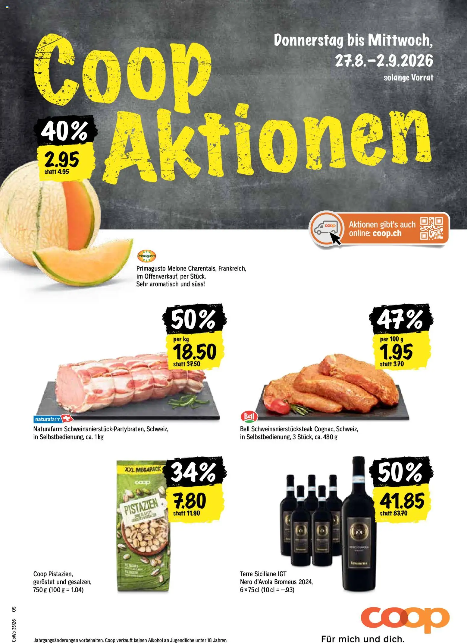 Coop aktionen – gültig ab 27.08.2026 | Seite: 1 | Produkte: Melone