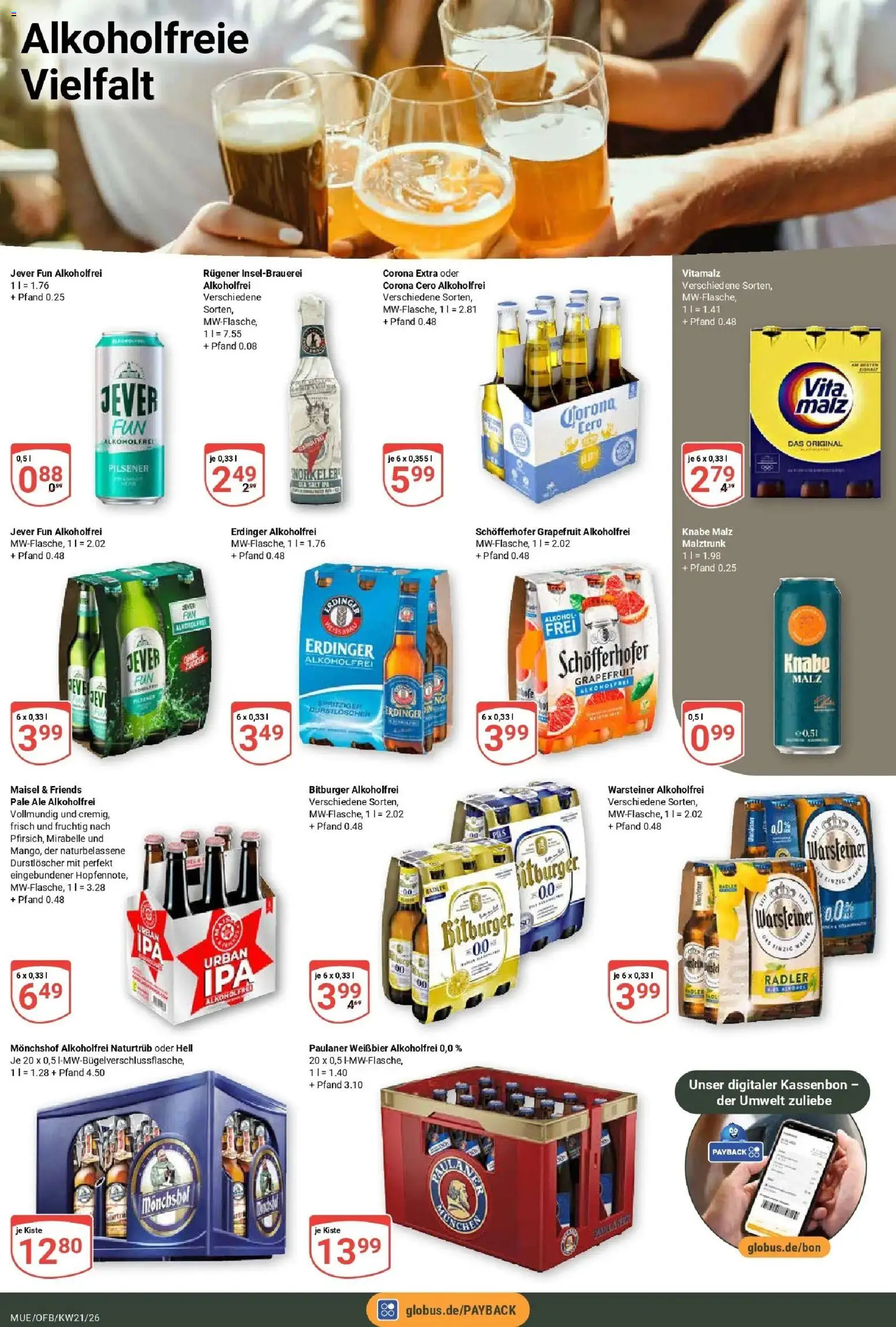 Globus Prospekt Mühldorf – gültig ab 17.05.2026 | Seite: 18 | Produkte: Durstloscher, Erdinger, Weißbier, Grapefruit