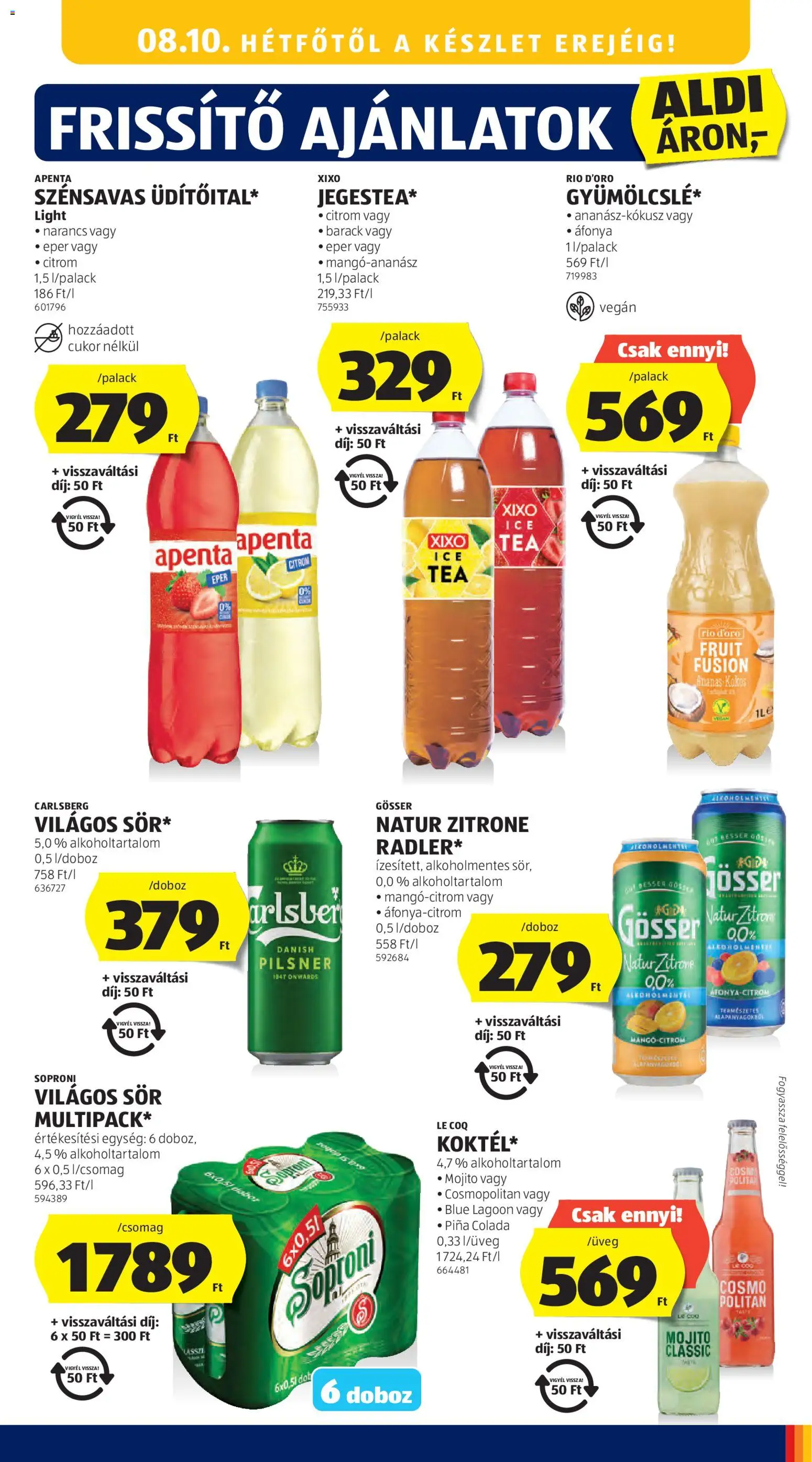 Aldi akciós ujság - amely érvényes a következő dátumtól: 2026.08.06. | Oldal: 25 | Termékek: Soproni, XIXO, Eper, Vegán