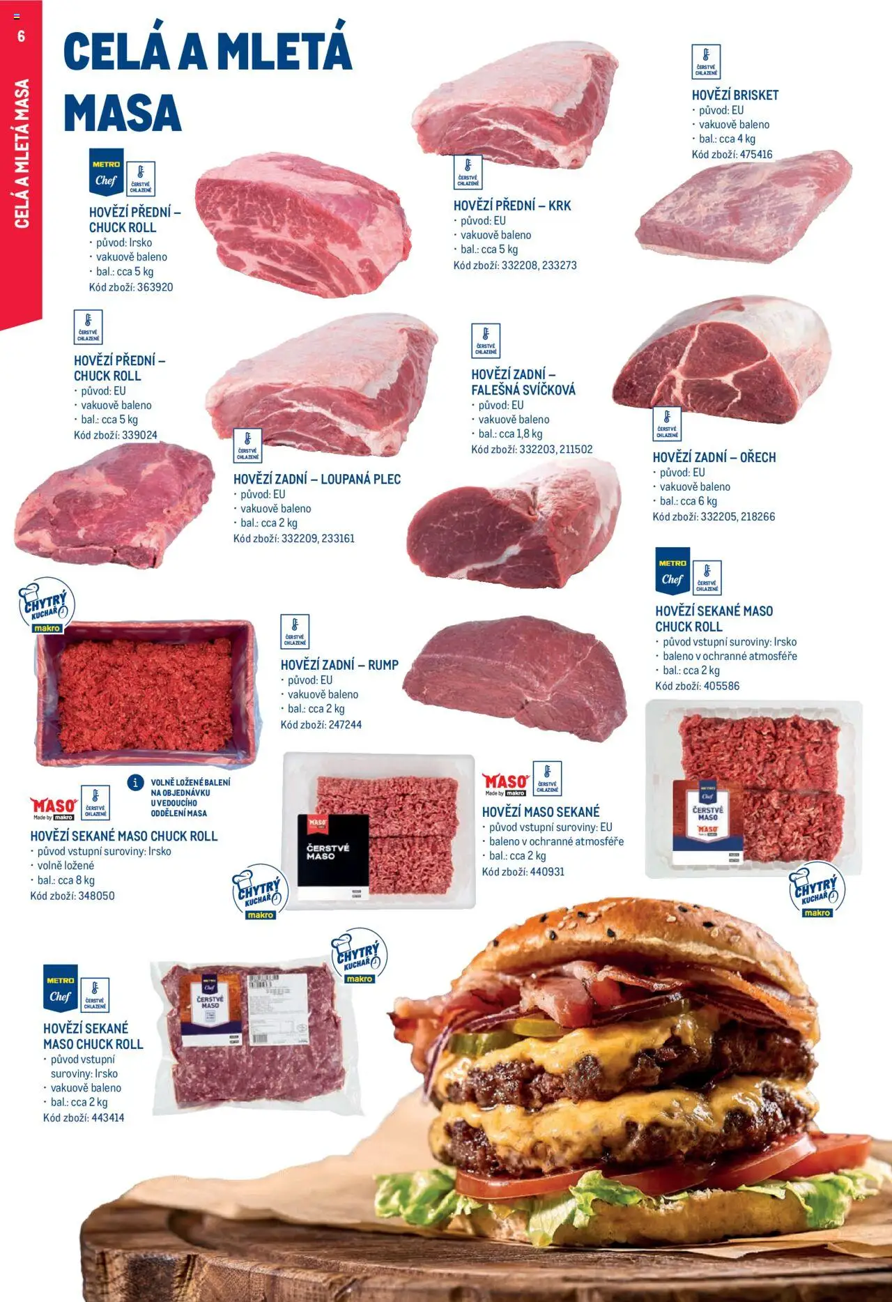 Makro leták - Burgery od 17.07.2025 | Strana: 6 | Produkty: Hovězí, Hovězí zadní, Hovězí maso, Maso