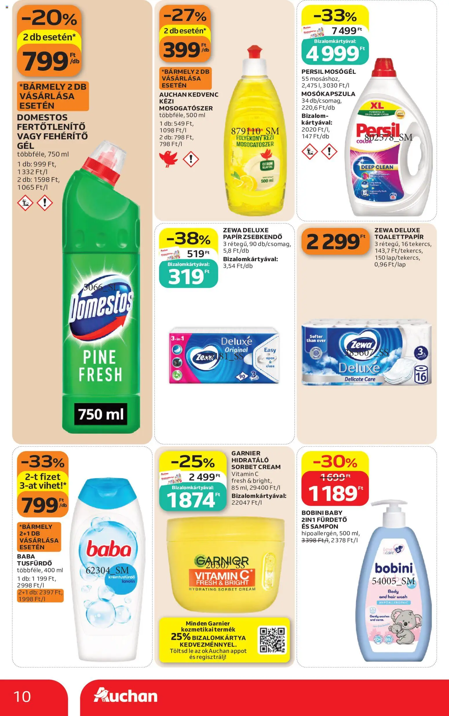 Auchan akciós ujság - amely érvényes a következő dátumtól: 2026.08.27. | Oldal: 10 | Termékek: Zsebkendő, Vitamin c, Mosogatószer, Citrom