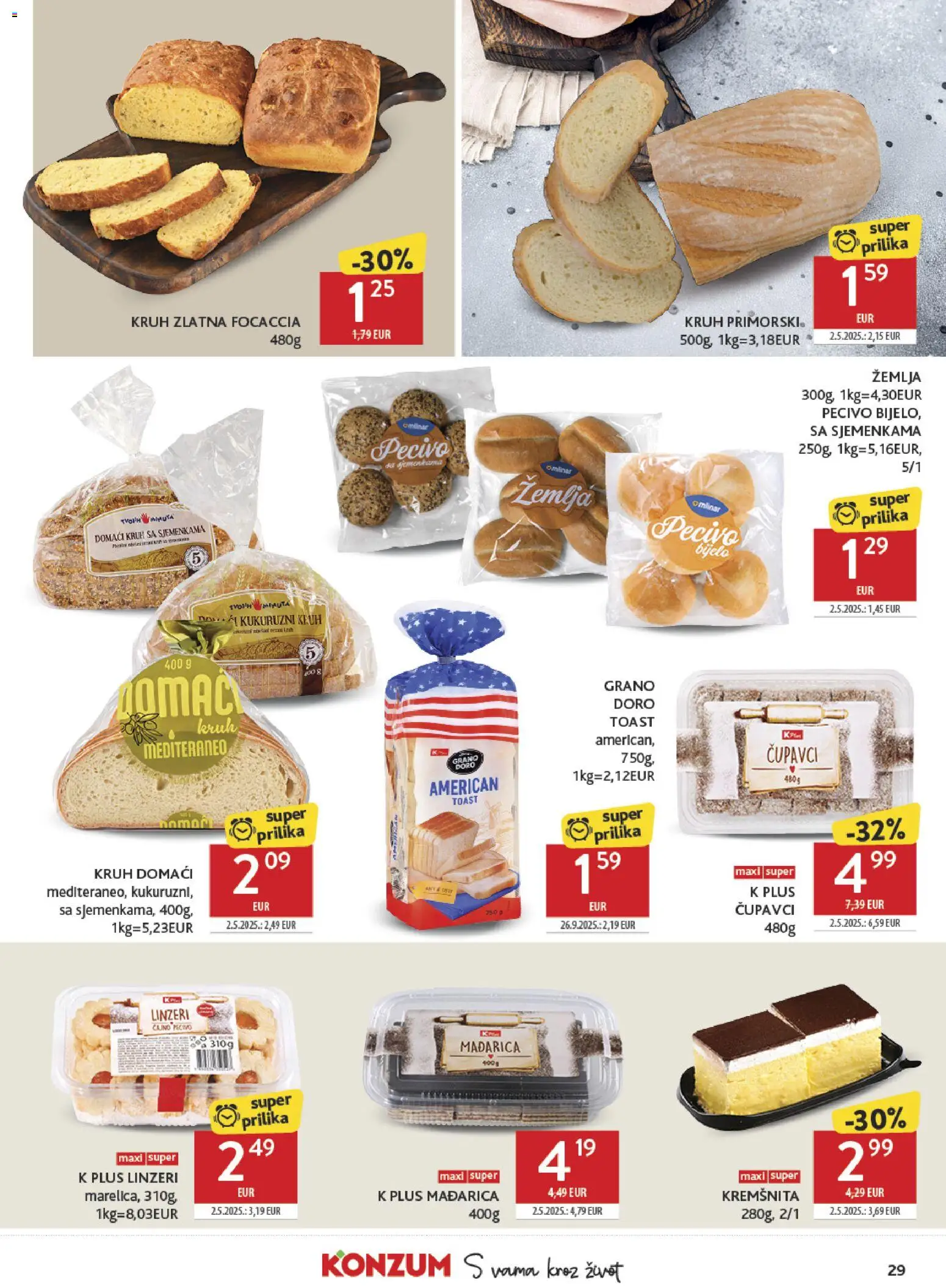 Konzum HR akciós ujság - amely érvényes a következő dátumtól: 2026.09.23. | Oldal: 29 | Termékek: Focaccia